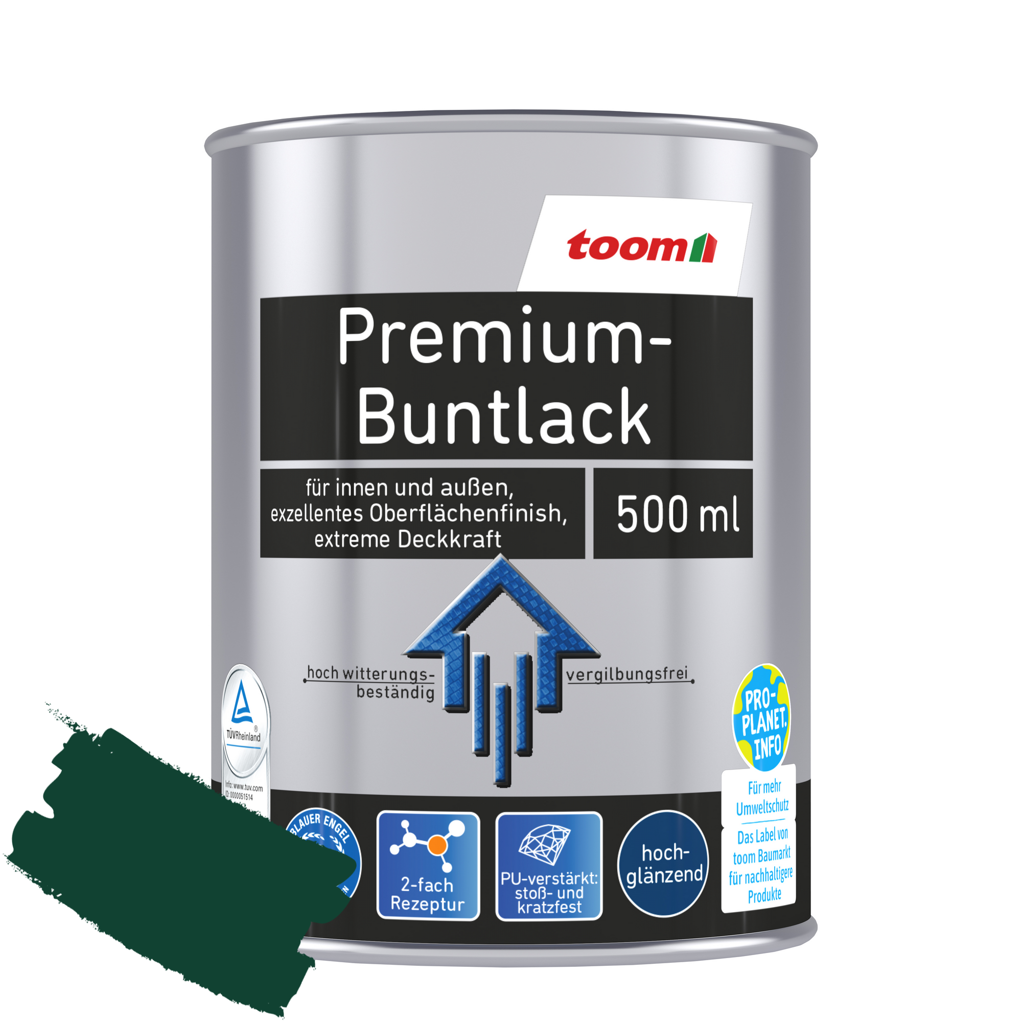 Premium-Buntlack moosgrün glänzend 500 ml + product picture