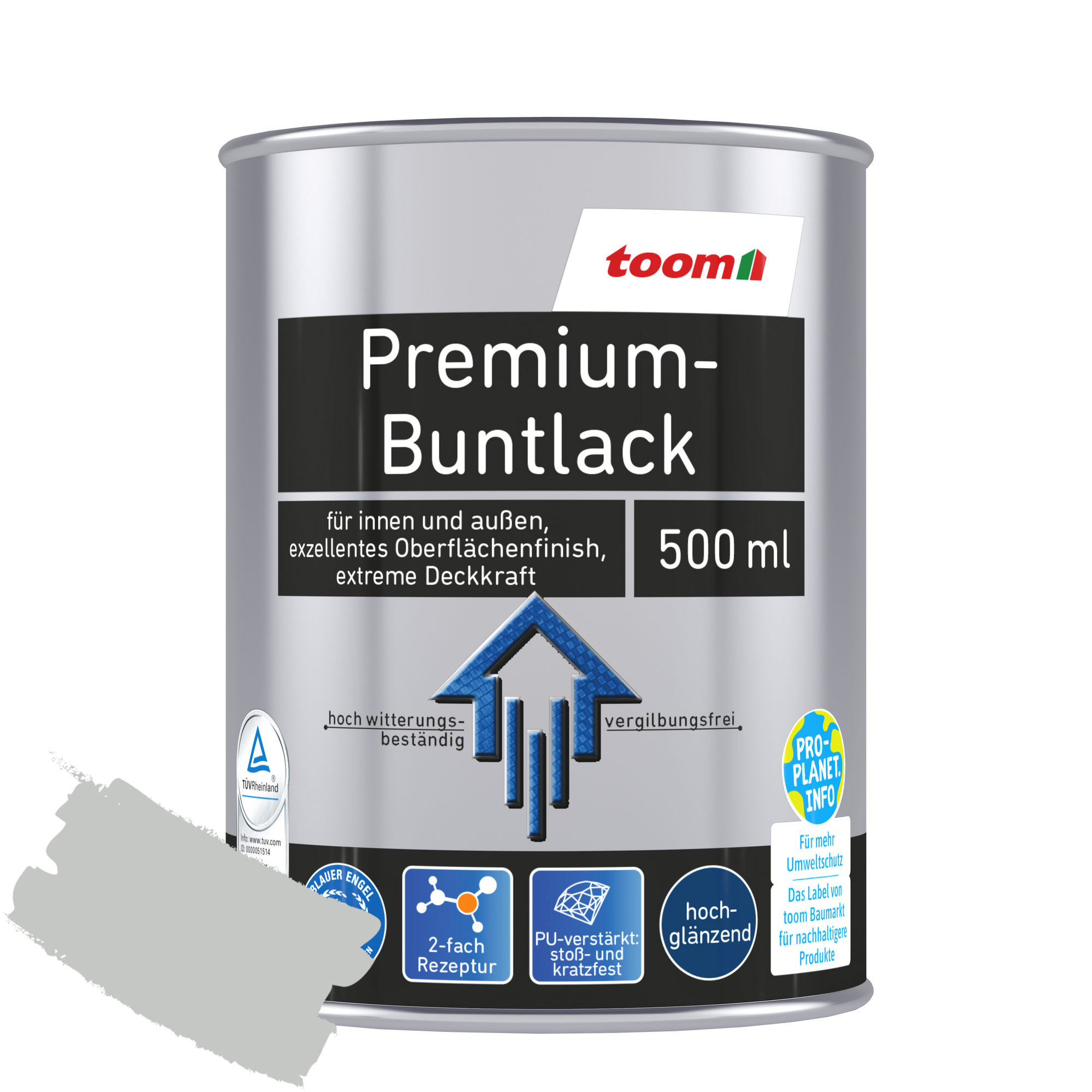 Premium-Buntlack lichtgrau glänzend 500 ml + product picture