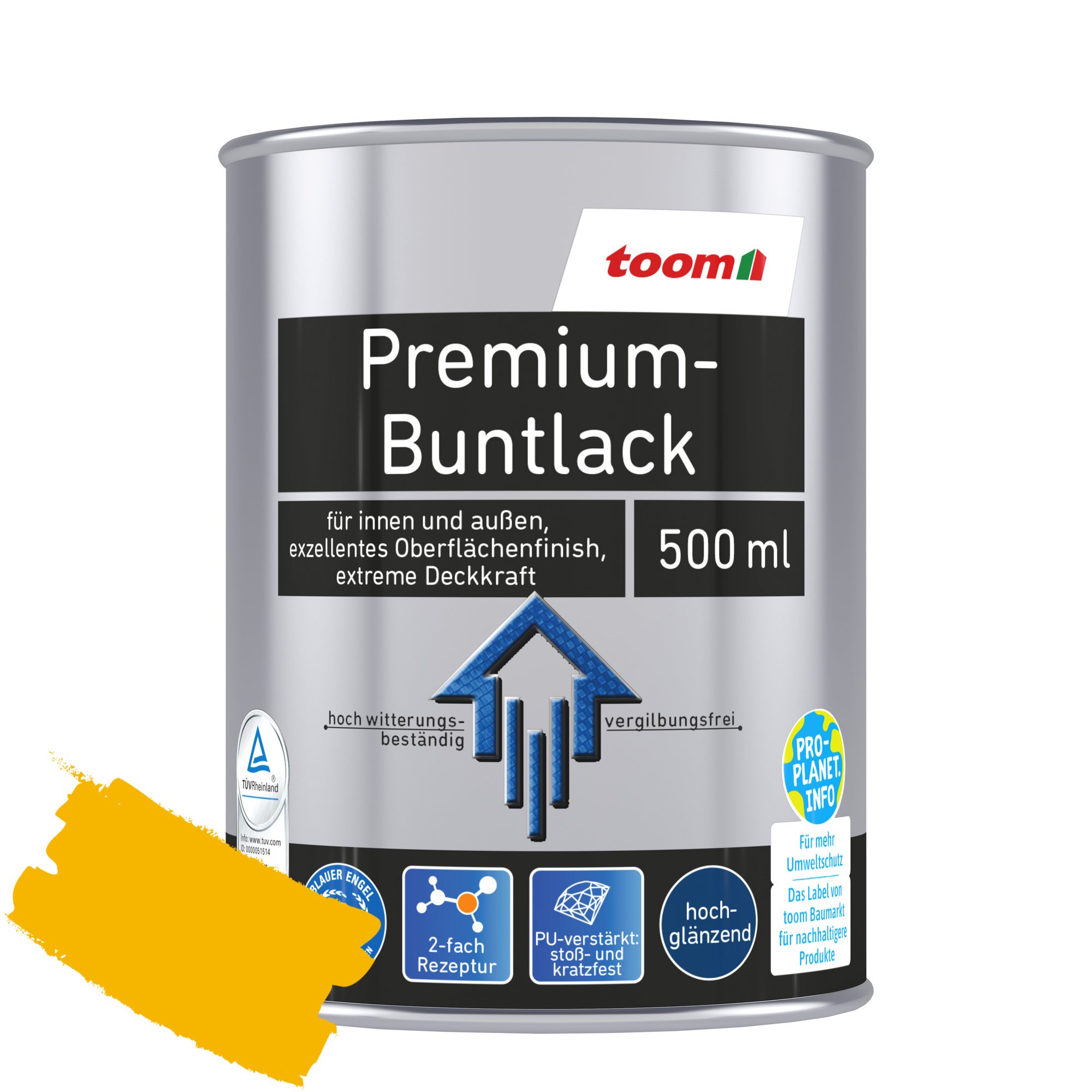 Premium-Buntlack rapsgelb glänzend 500 ml + product picture