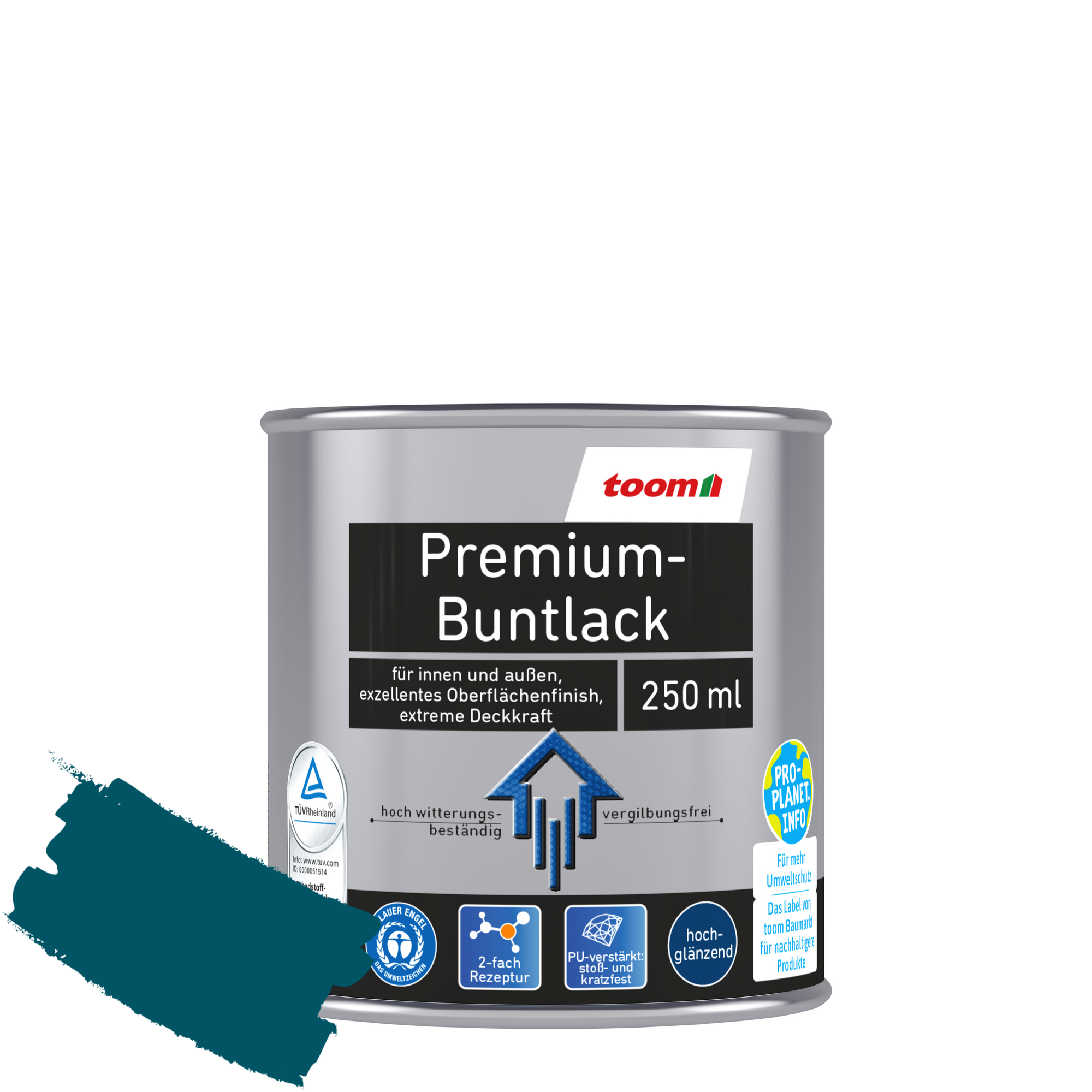 Premium-Buntlack petrolfarben glänzend 250 ml + product picture