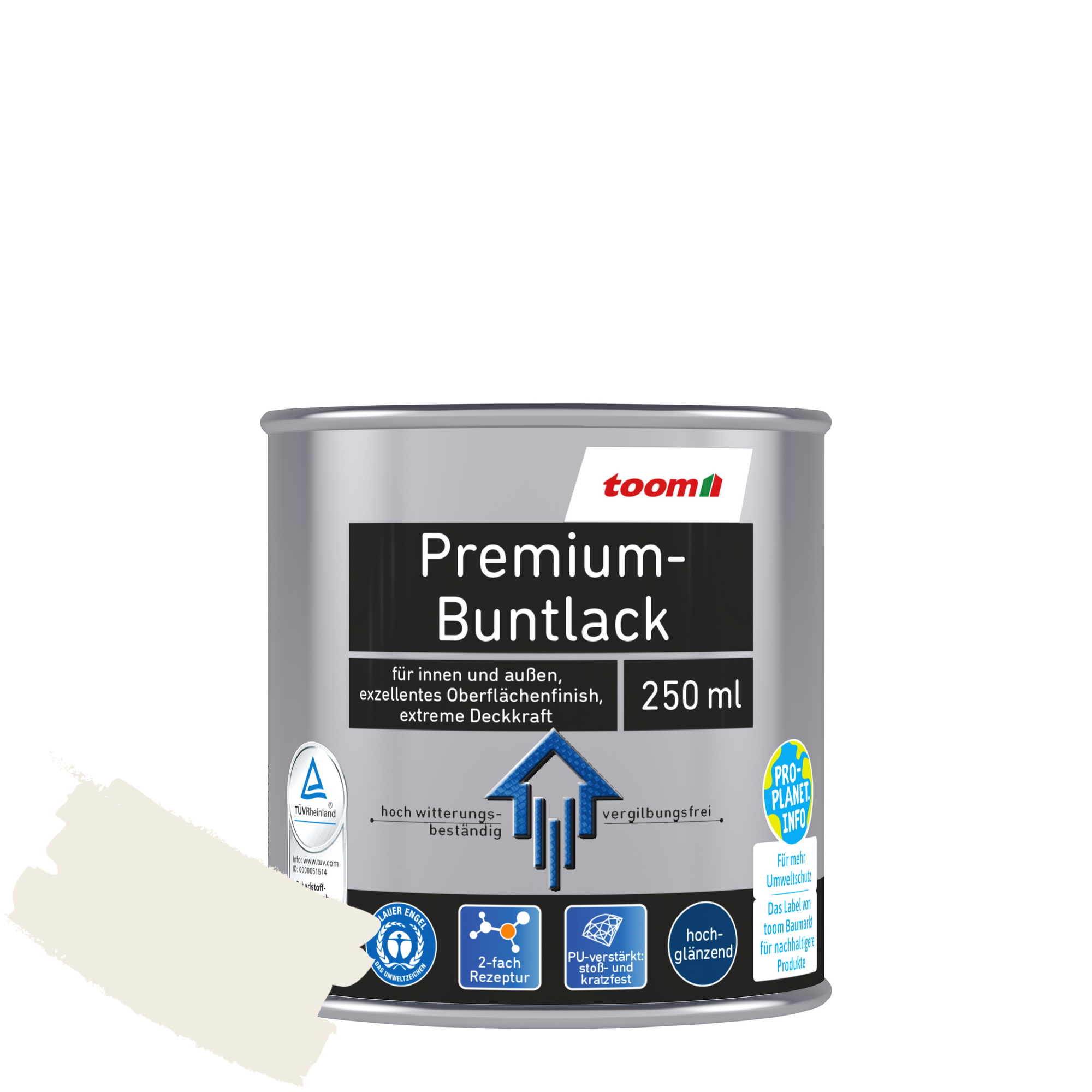 Premium-Buntlack 'Bergkristall' cremeweiß glänzend 250 ml + product picture