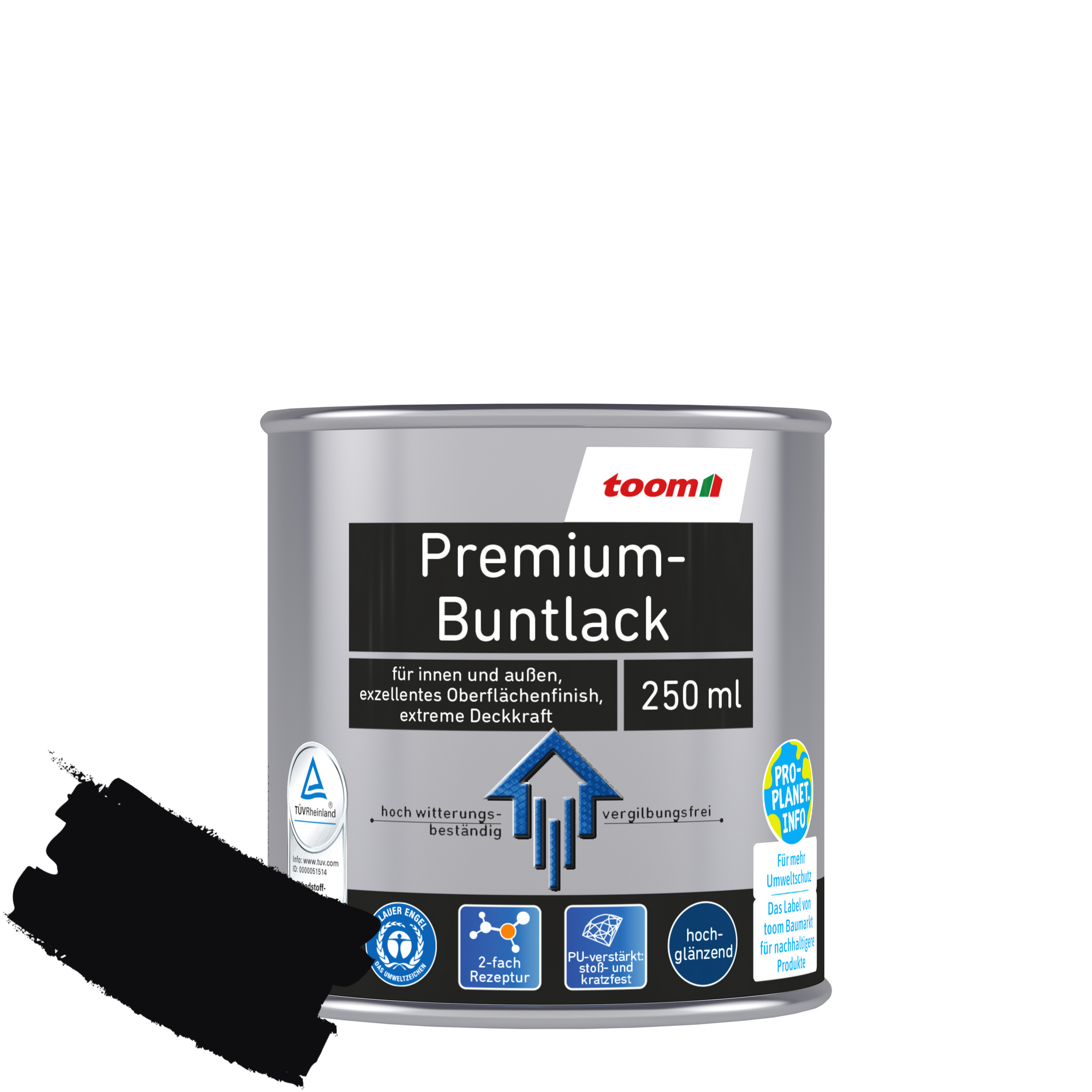Premium-Buntlack tiefschwarz glänzend 250 ml + product picture
