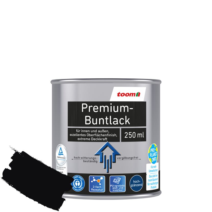 Premium-Buntlack tiefschwarz glänzend 250 ml