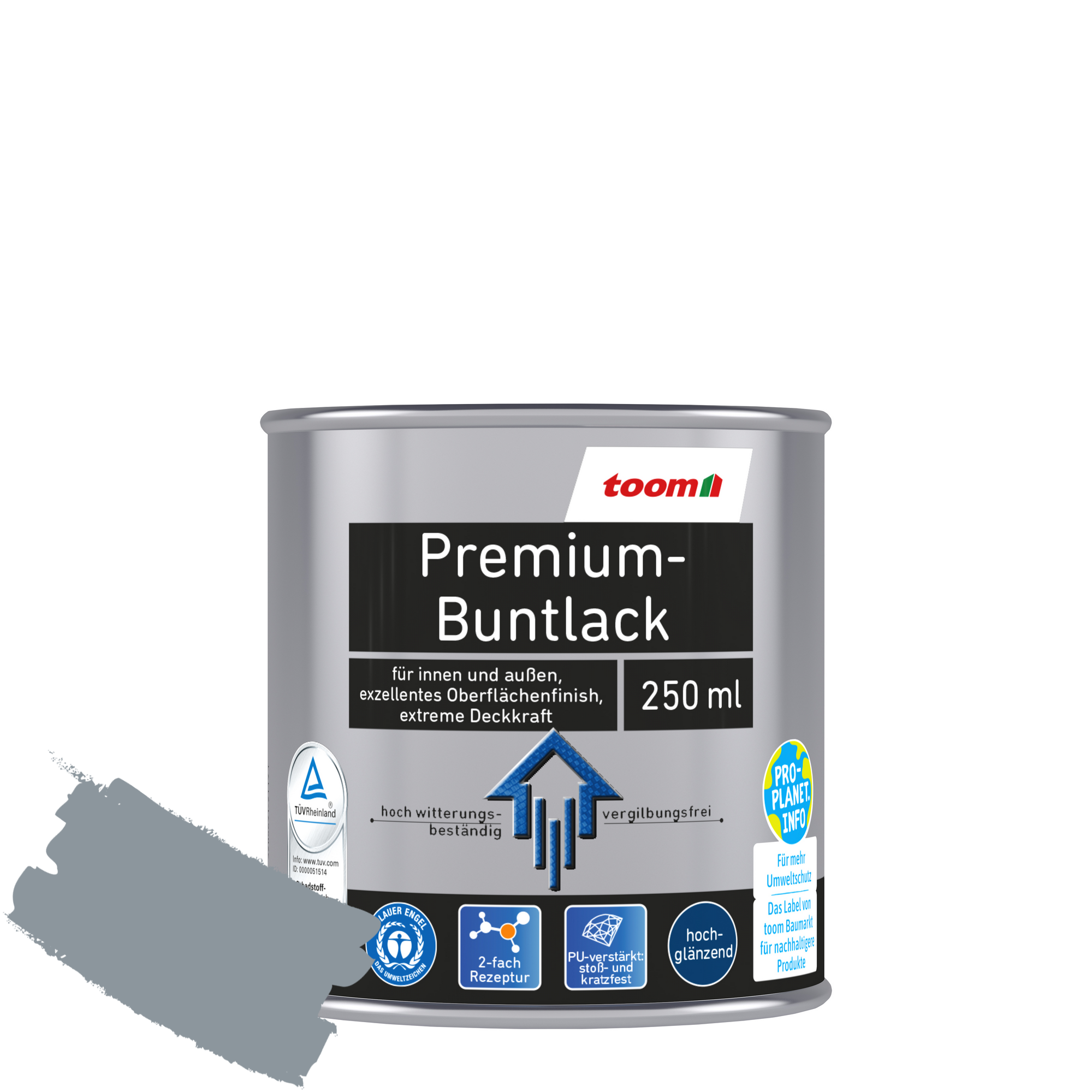 Premium-Buntlack silbergrau glänzend 250 ml + product picture