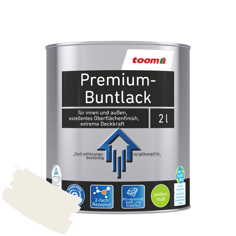 Premium-Buntlack reinweiß seidenmatt 2 l