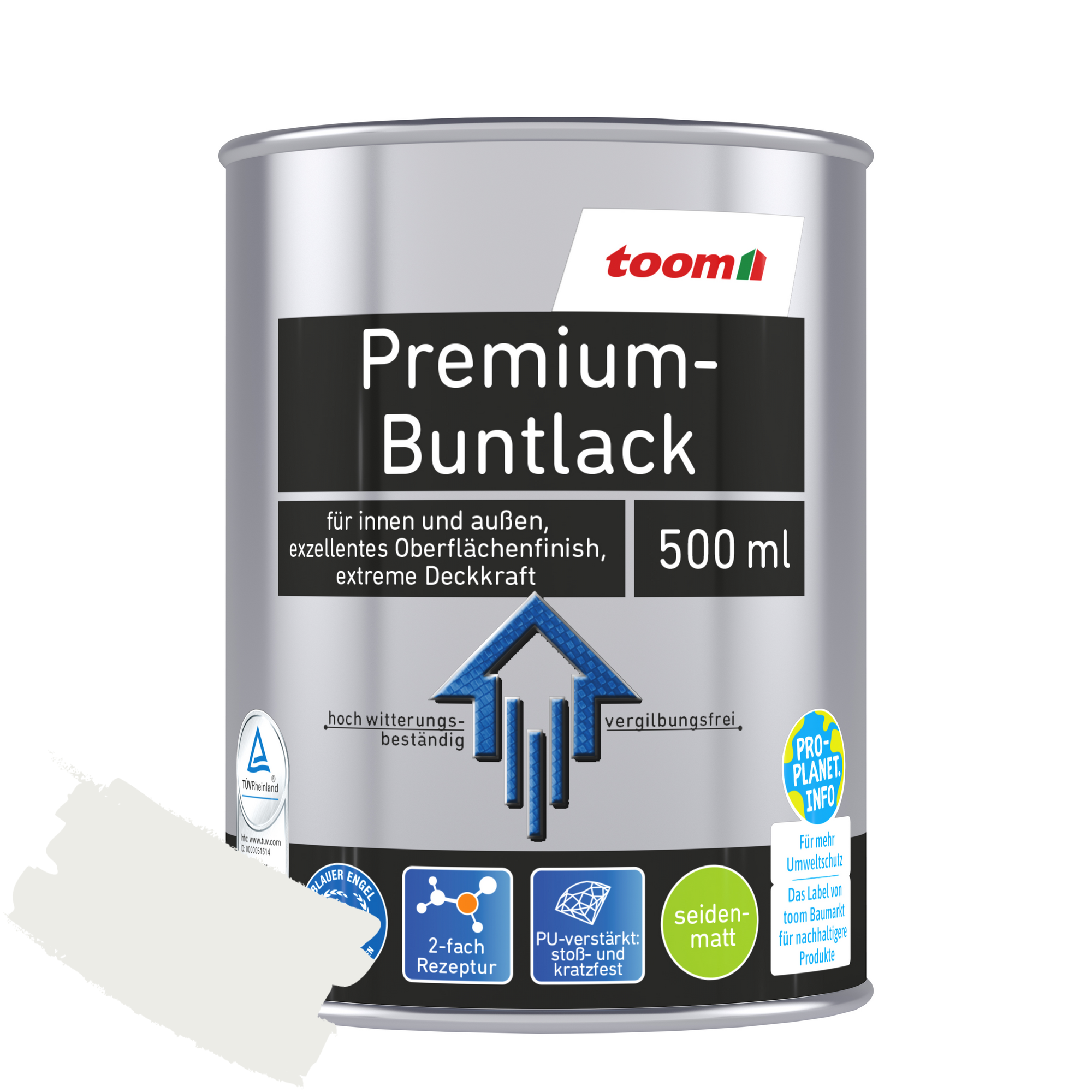 Premium-Buntlack signalweiß seidenmatt 500 ml + product picture