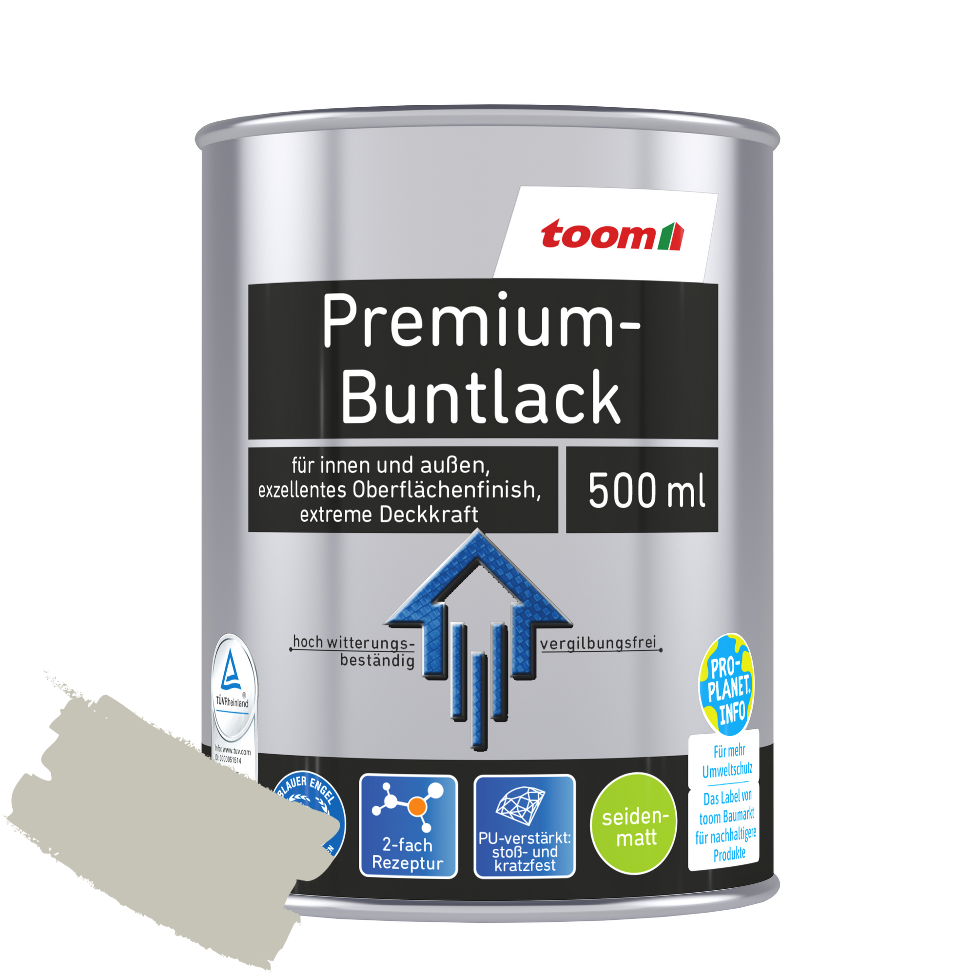 Premium-Buntlack taupe seidenmatt 500 ml + product picture