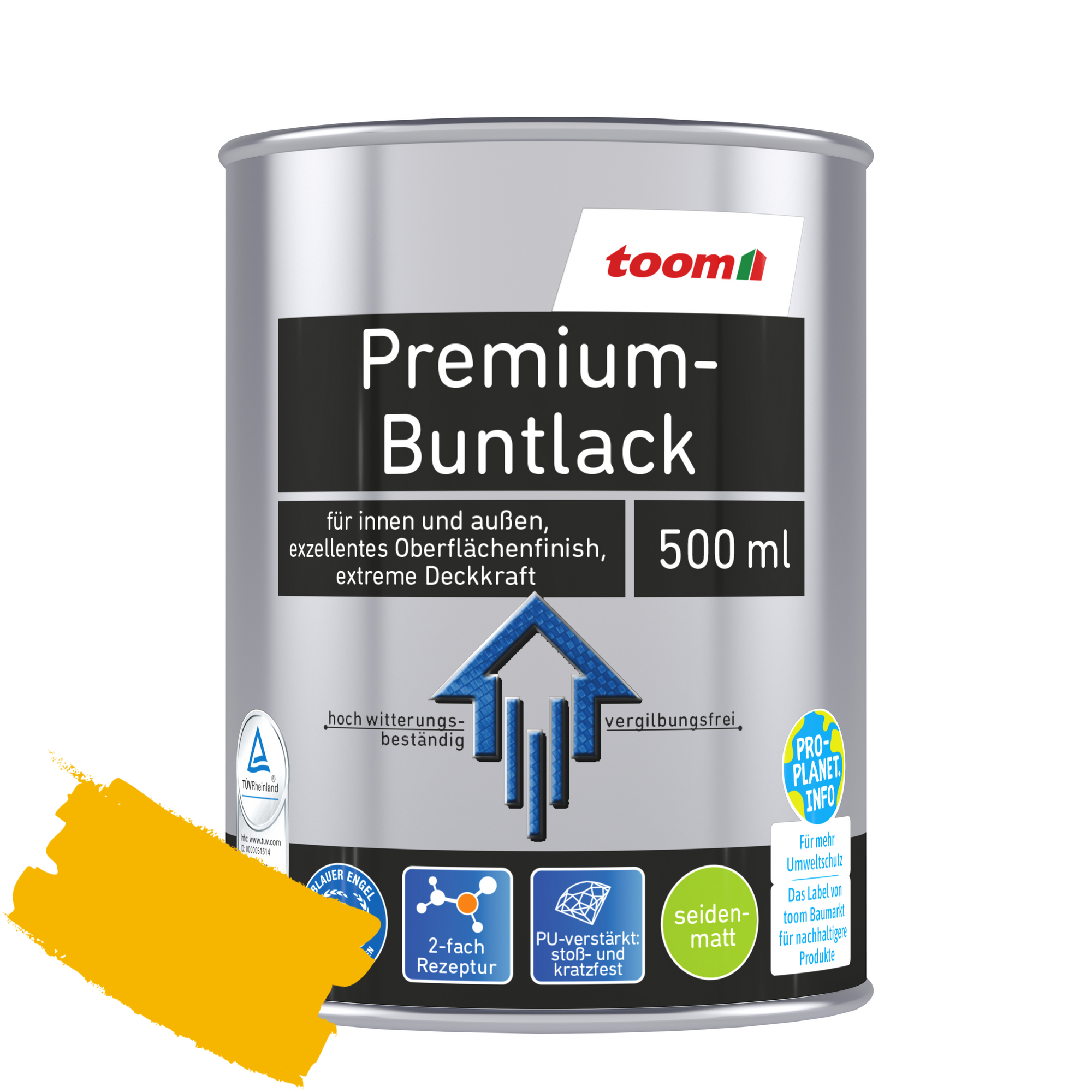 Premium-Buntlack rapsgelb seidenmatt 500 ml + product picture