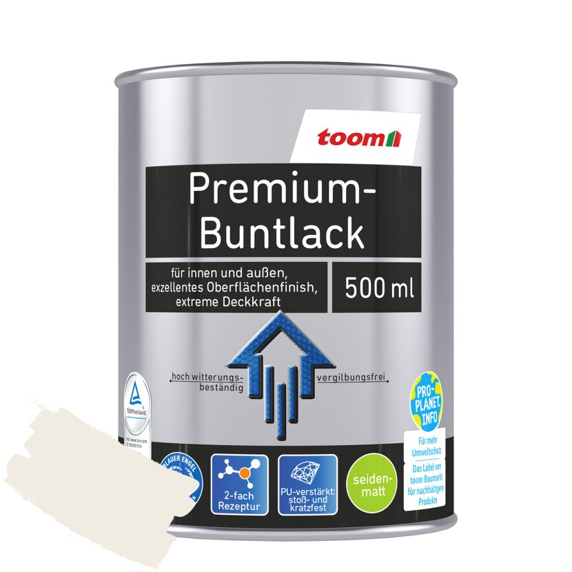 Premium-Buntlack reinweiß seidenmatt 500 ml