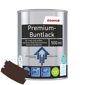 Premium-Buntlack schokobraun seidenmatt 500 ml
