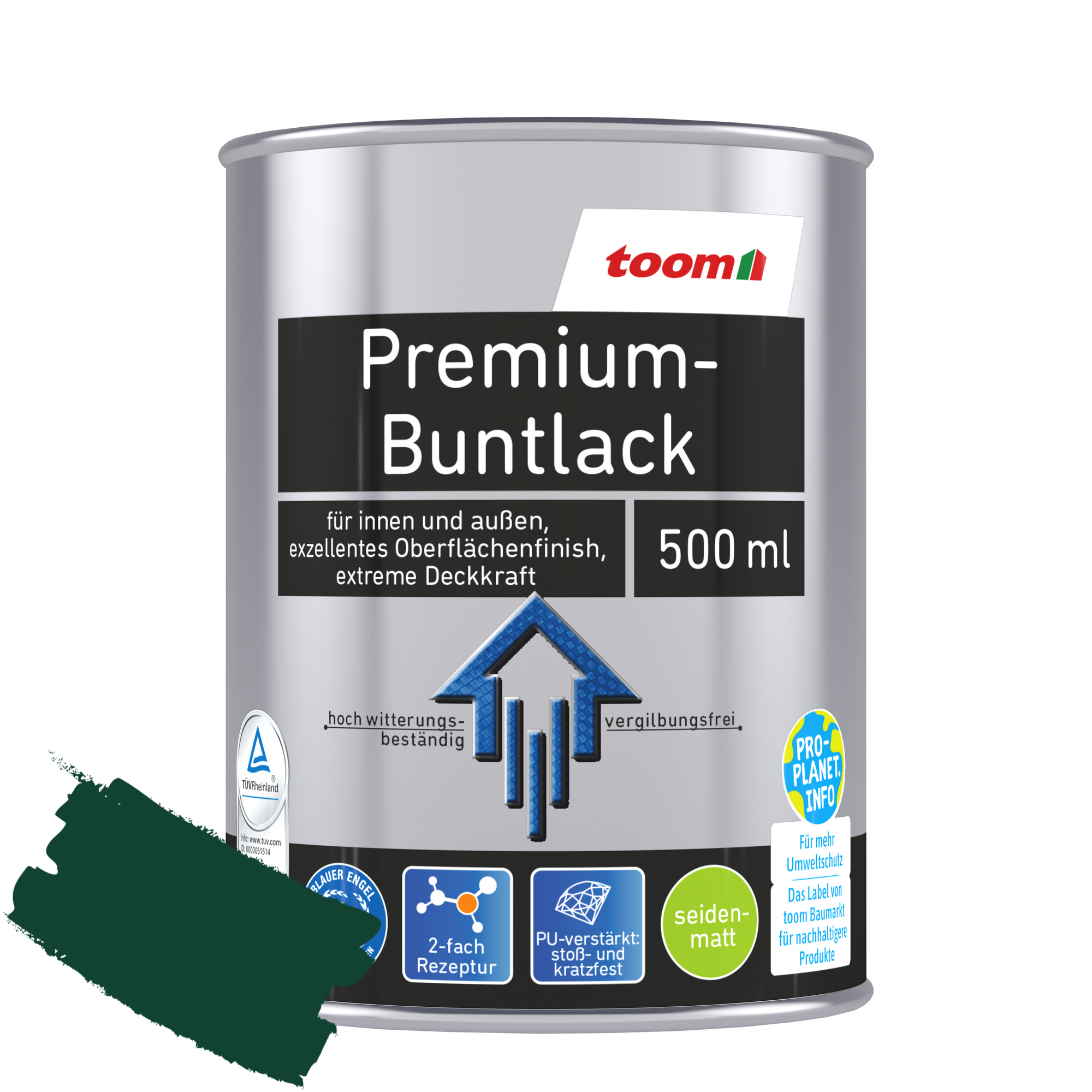 Premium-Buntlack moosgrün seidenmatt 500 ml + product picture