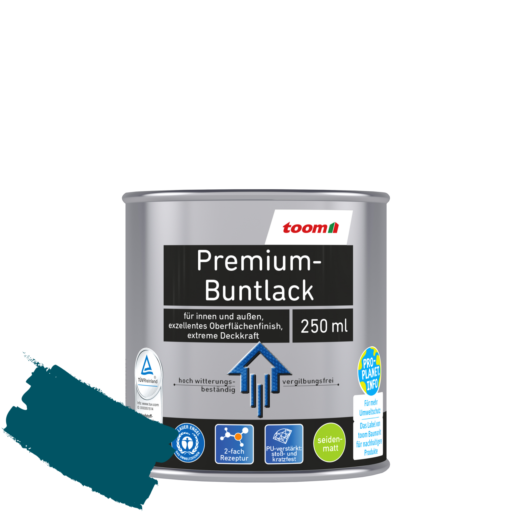 Premium-Buntlack petrolfarben seidenmatt 250 ml + product picture