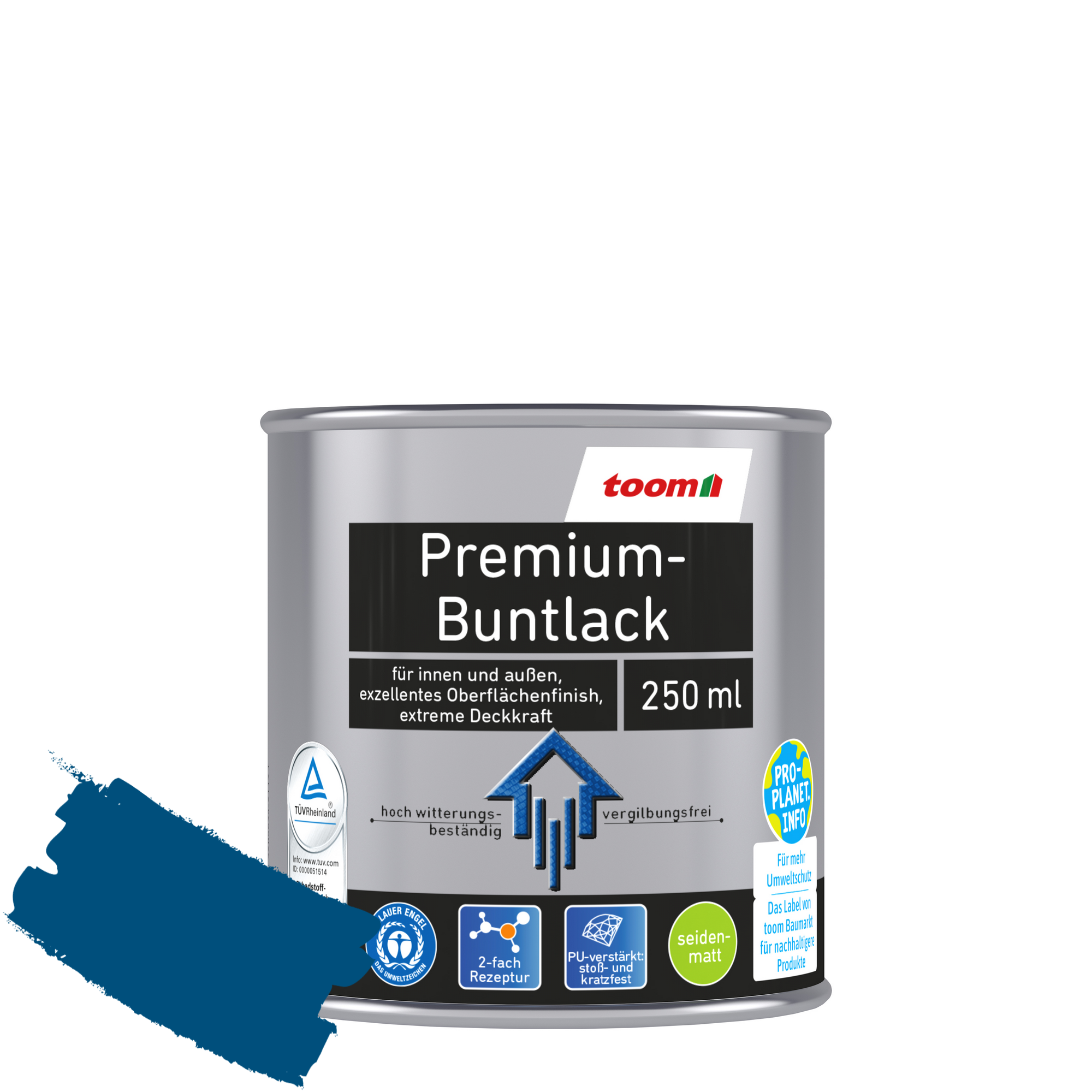 Premium-Buntlack enzianblau seidenmatt 250 ml + product picture