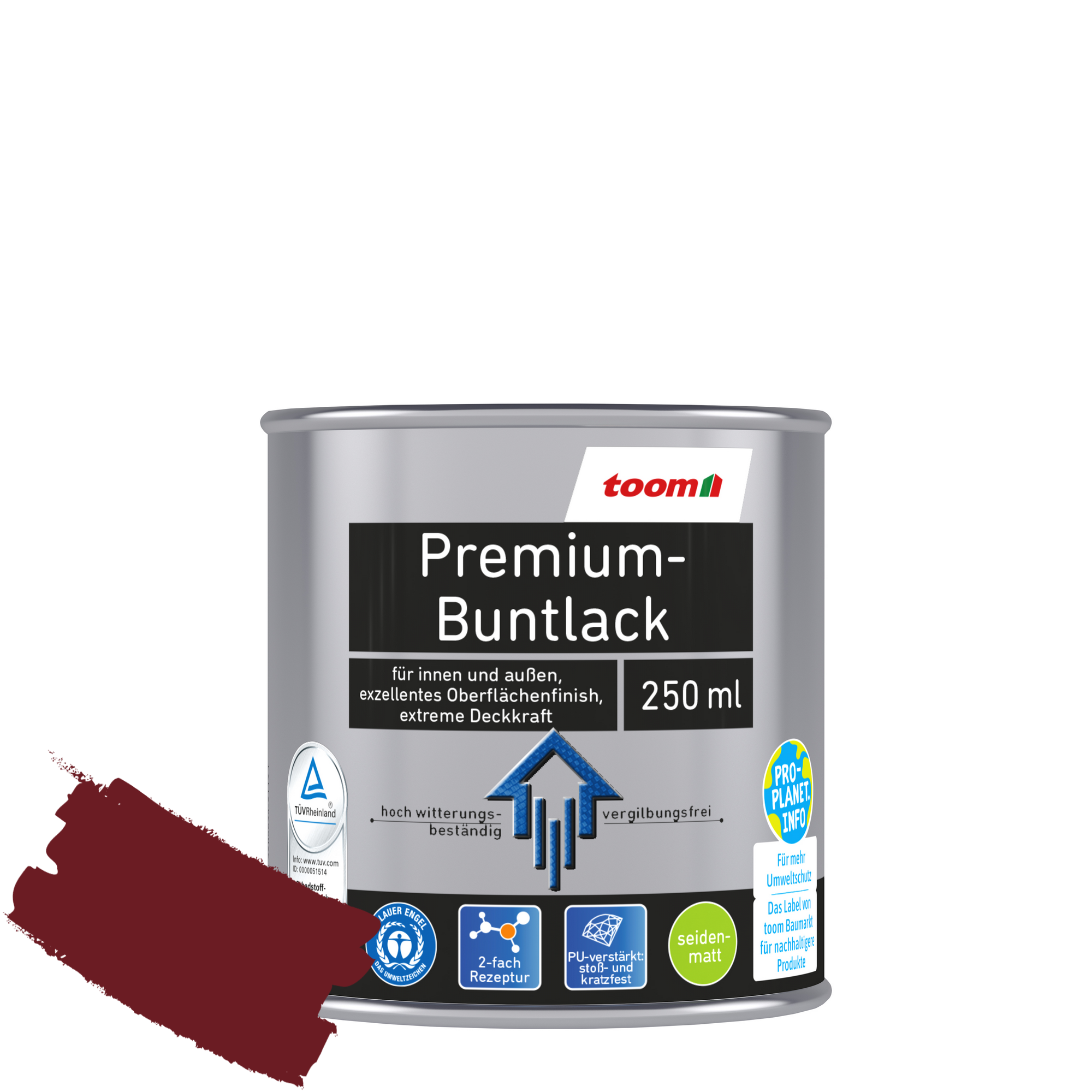 Premium-Buntlack purpurrot seidenmatt 250 ml + product picture