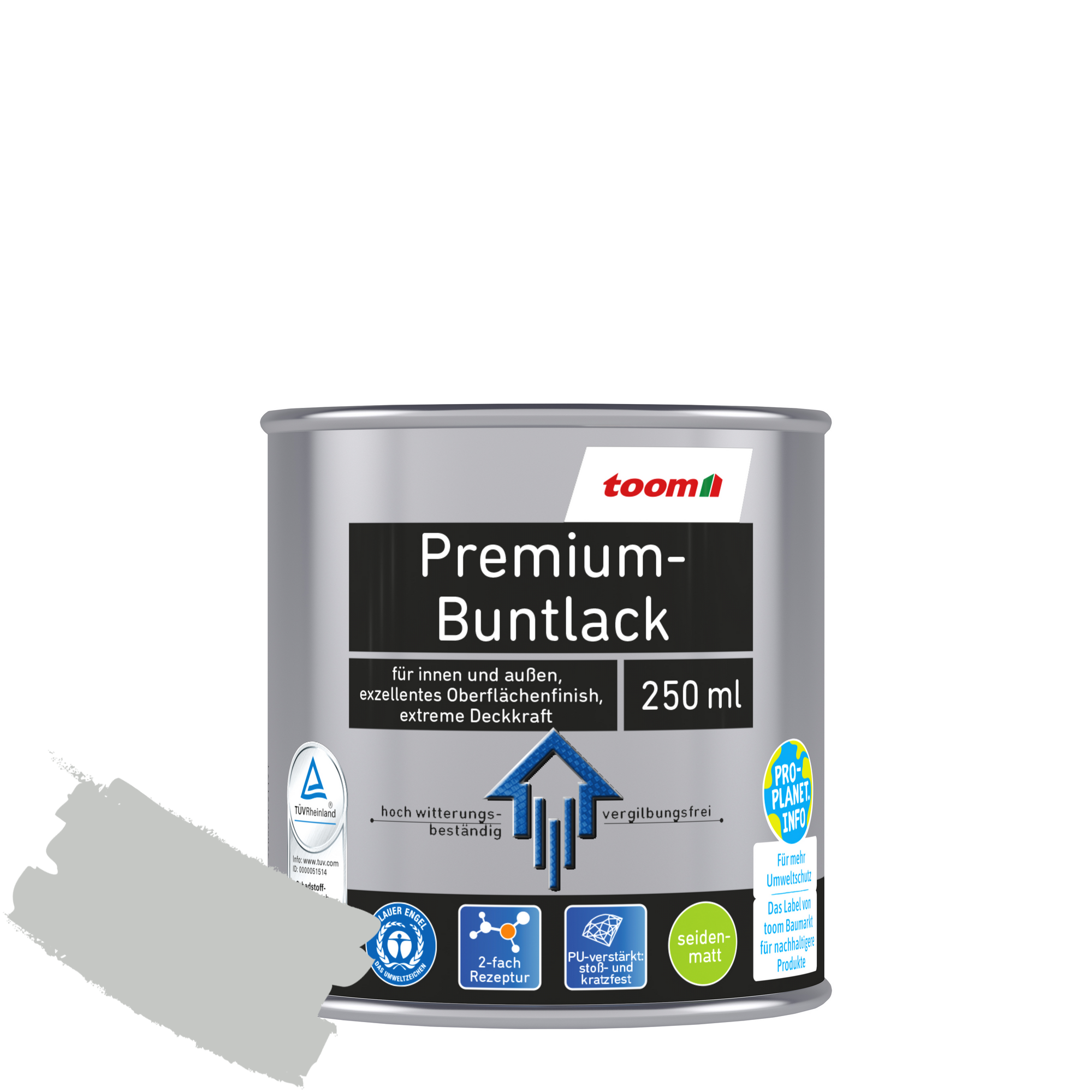 Premium-Buntlack lichtgrau seidenmatt 250 ml + product picture