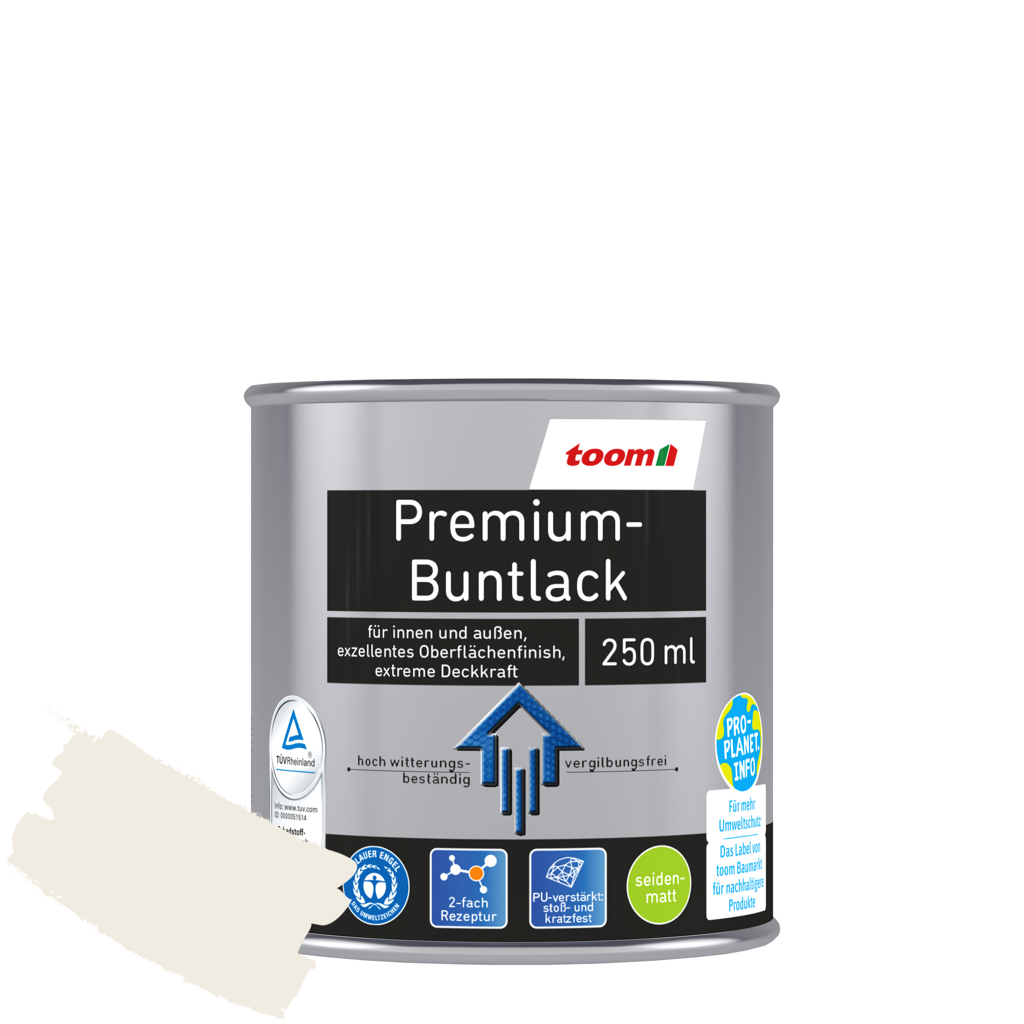 Premium-Buntlack reinweiß seidenmatt 250 ml + product picture
