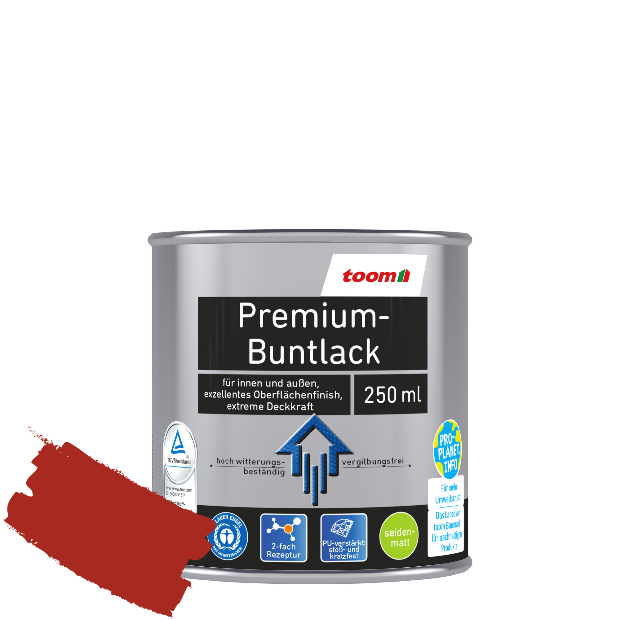 Premium-Buntlack feuerrot seidenmatt 250 ml + product picture