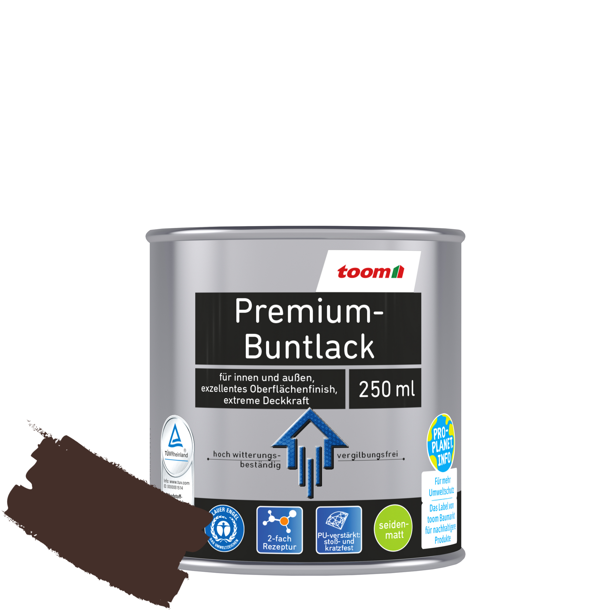 Premium-Buntlack schokobraun seidenmatt 250 ml + product picture