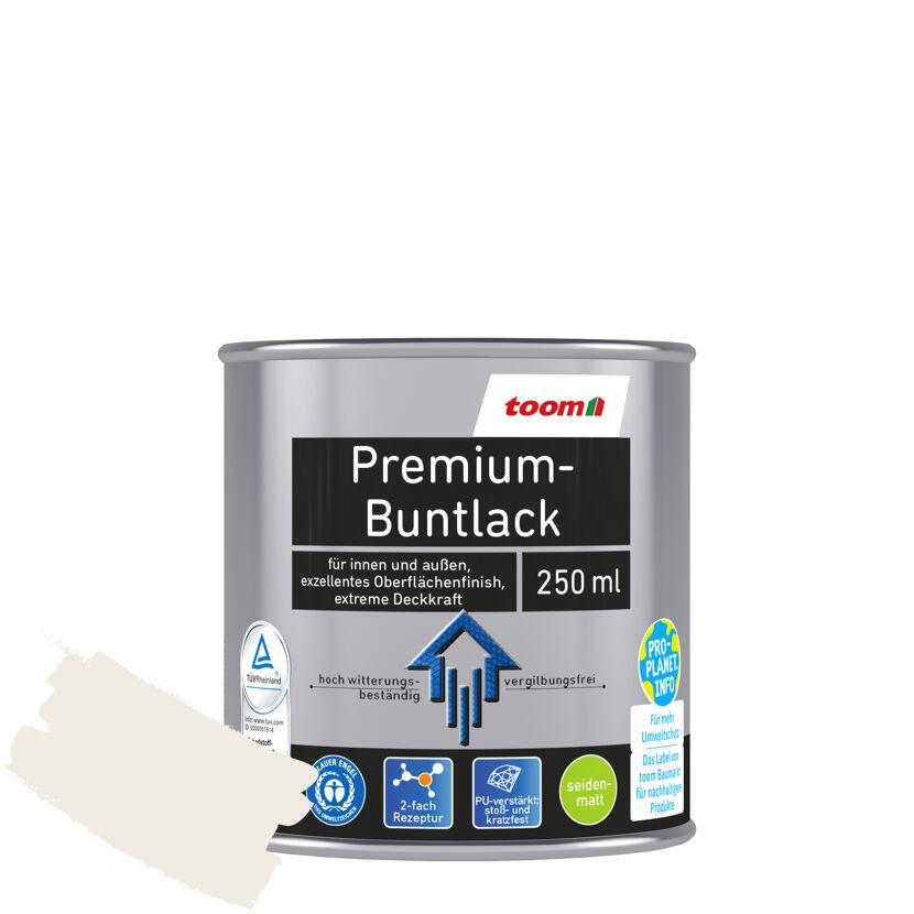 Premium-Buntlack 'Bergkristall' cremeweiß seidenmatt 250 ml