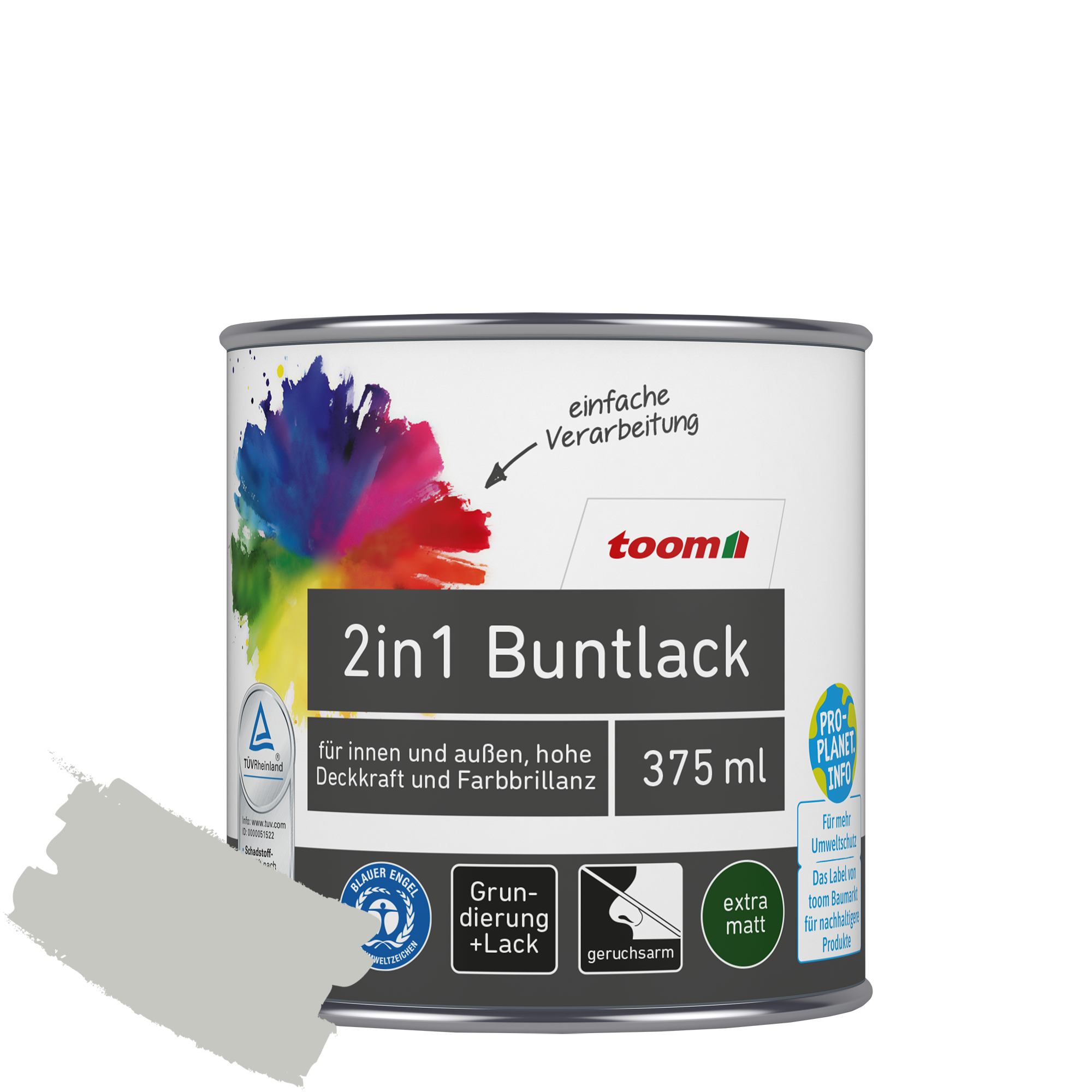2in1 Buntlack 'Mondschein' lichtgrau matt 375 ml + product picture