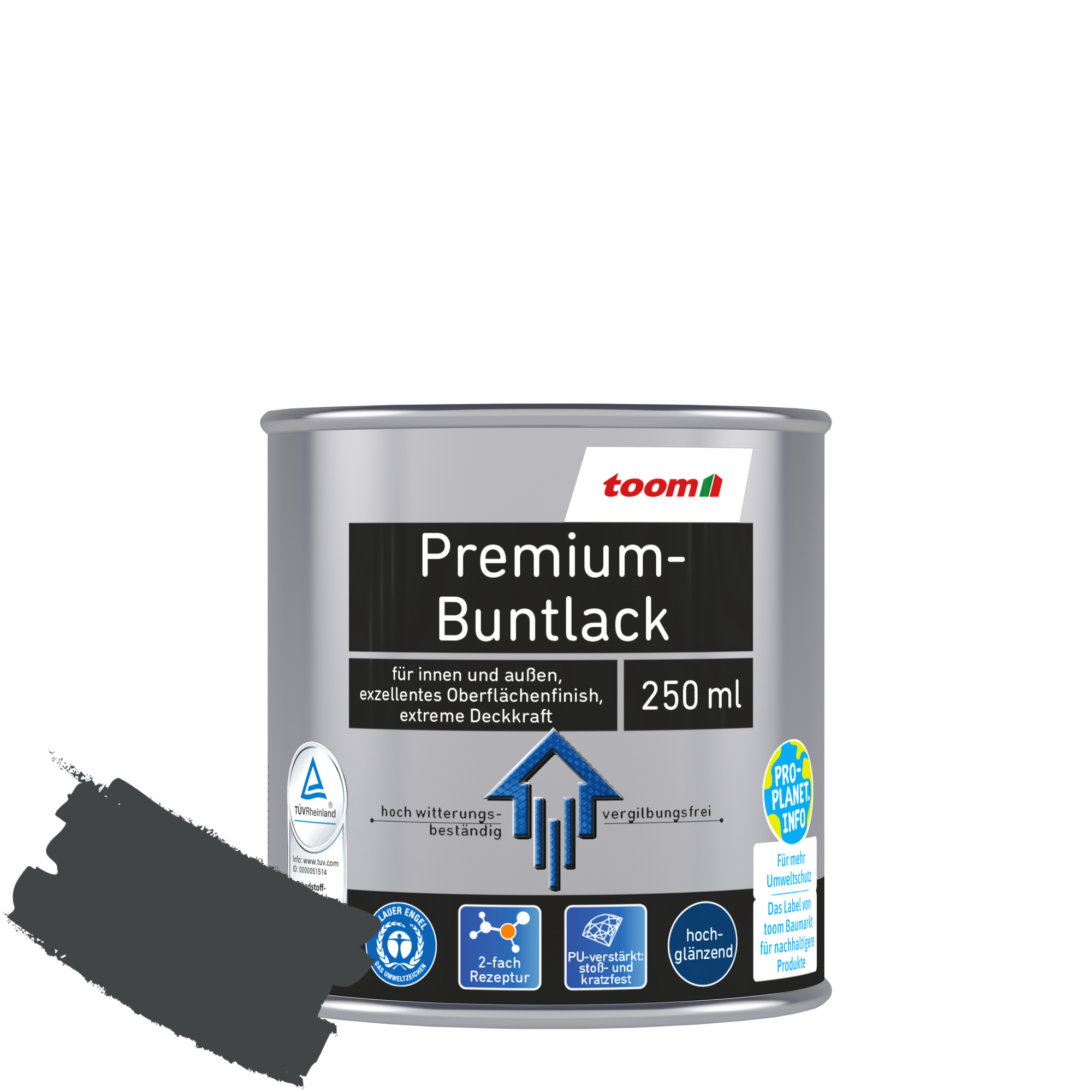 Premium-Buntlack grau glänzend 250 ml + product picture