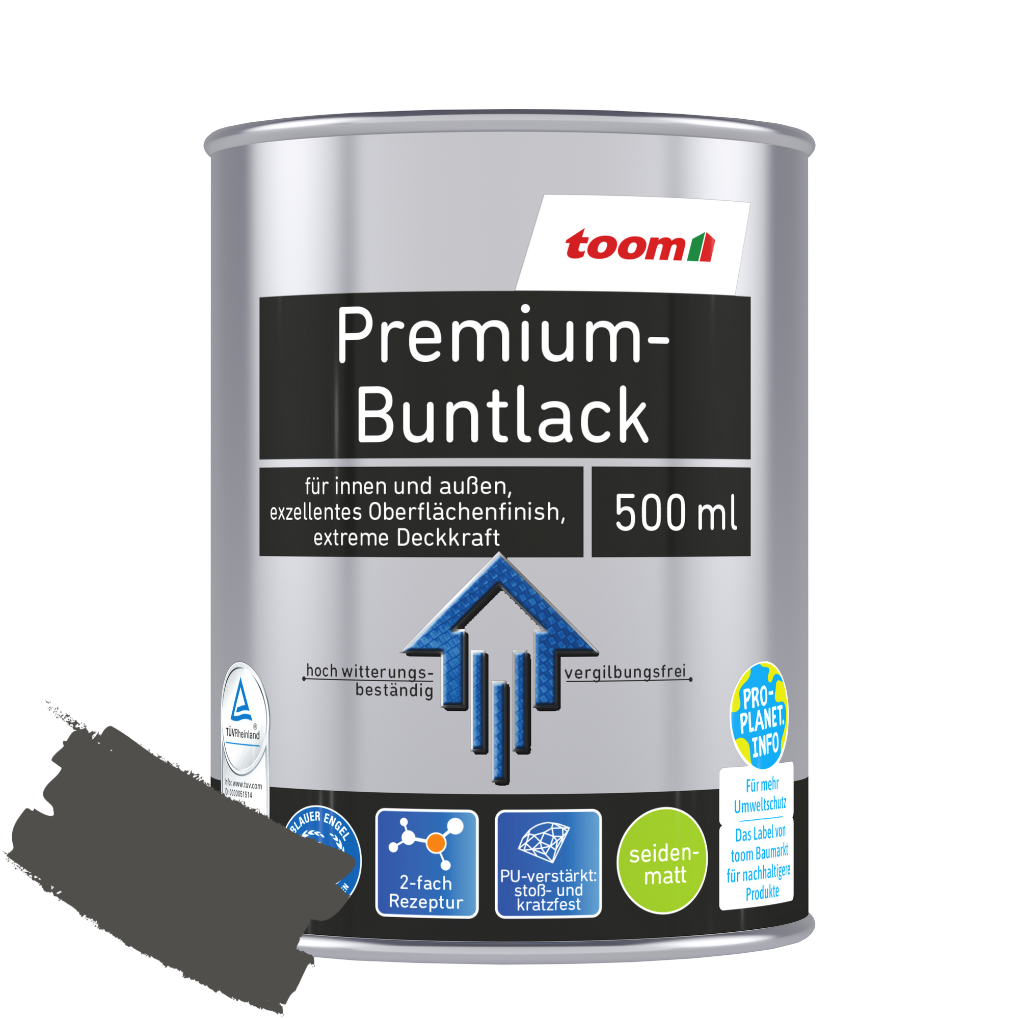Premium-Buntlack silberfarben seidenmatt 500 ml + product picture
