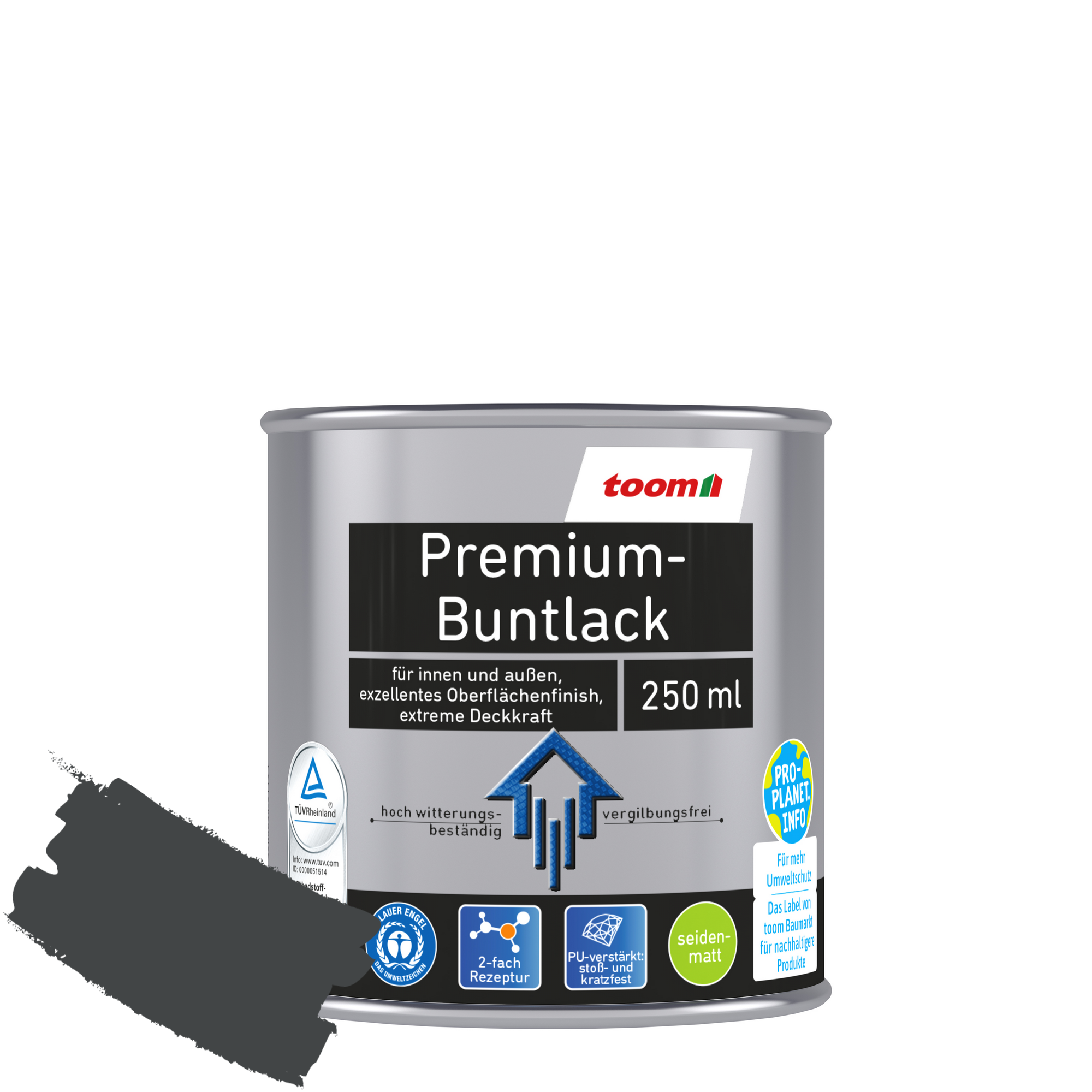 Premium-Buntlack grau seidenmatt 250 ml + product picture