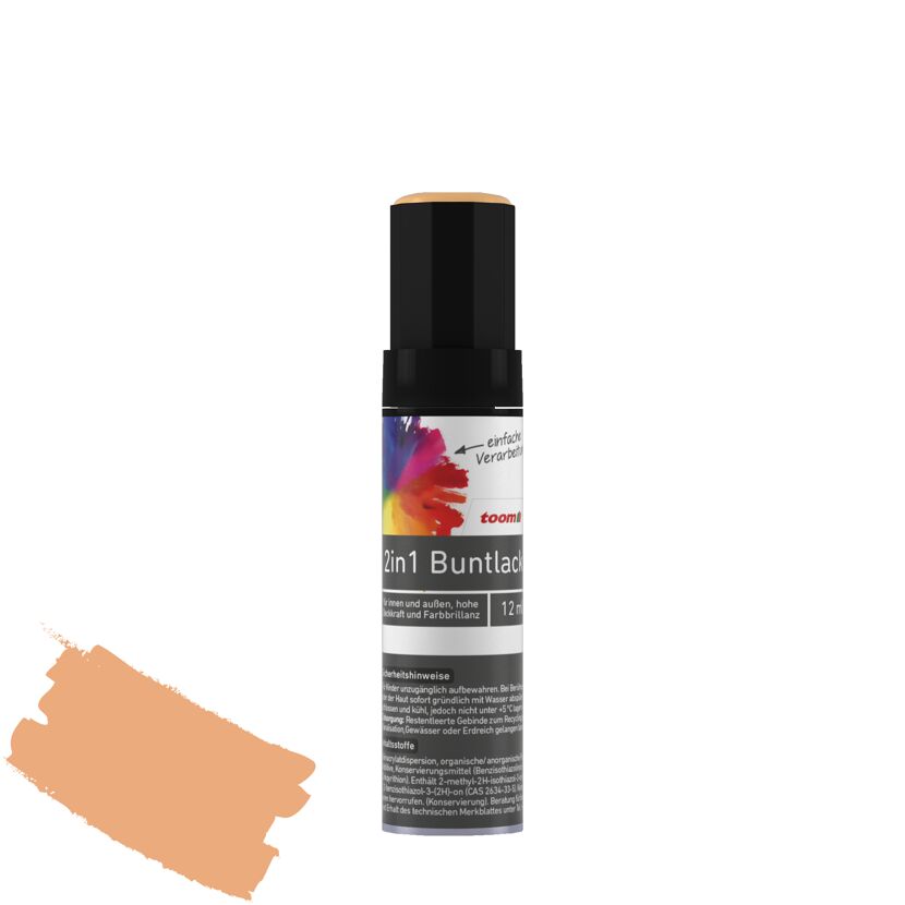 2in1 Buntlackstift papayafarben seidenmatt 12 ml