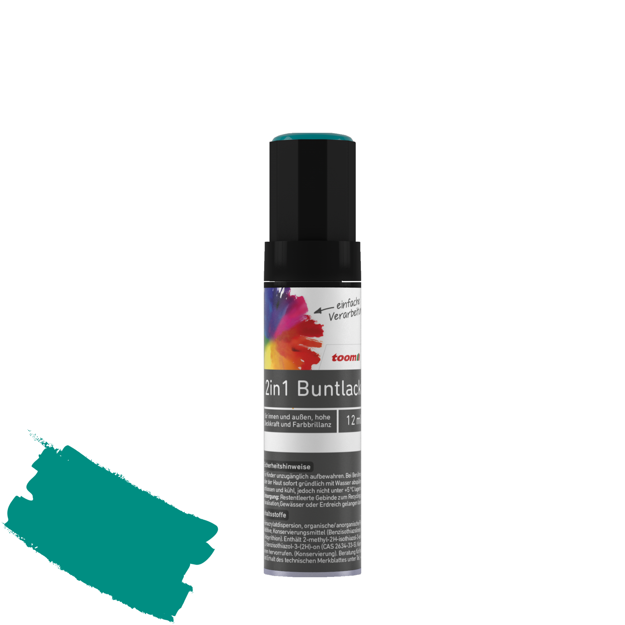 2in1 Buntlackstift 'Südseetraum' petrolfarben glänzend 12 ml