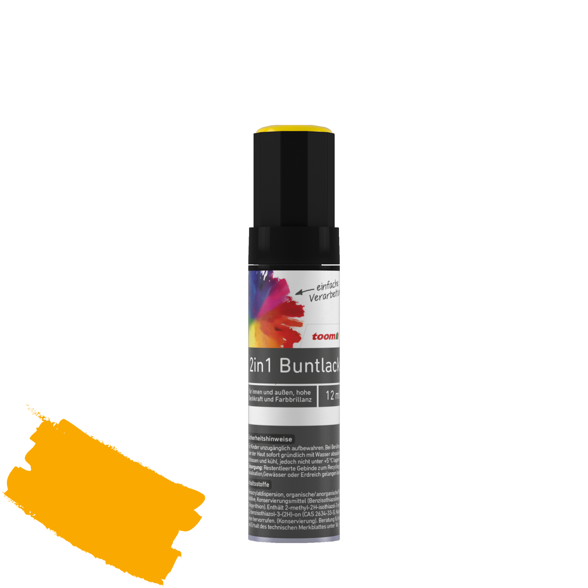2in1 Buntlackstift 'Sonnenblume' orangegelb glänzend 12 ml + product picture