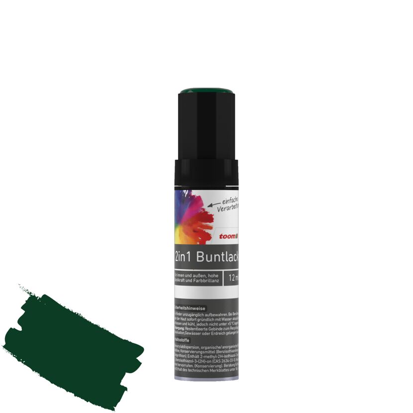 2in1 Buntlackstift 'Morgentau' moosgrün matt 12 ml