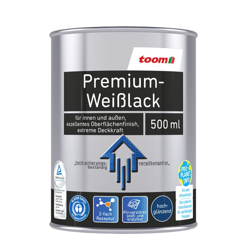 toom Premium-Weißlack, 500 ml Dose