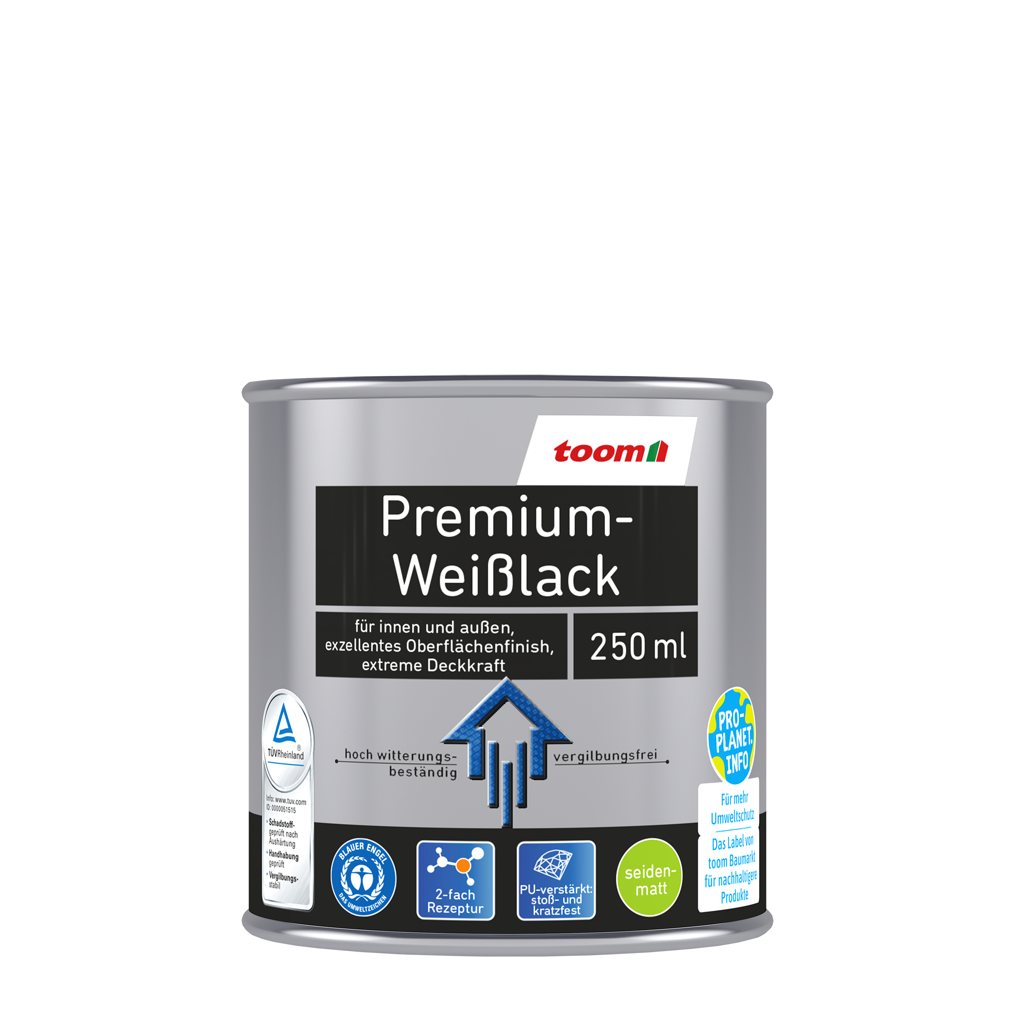 Premium-Weißlack seidenmatt 250 ml + product picture