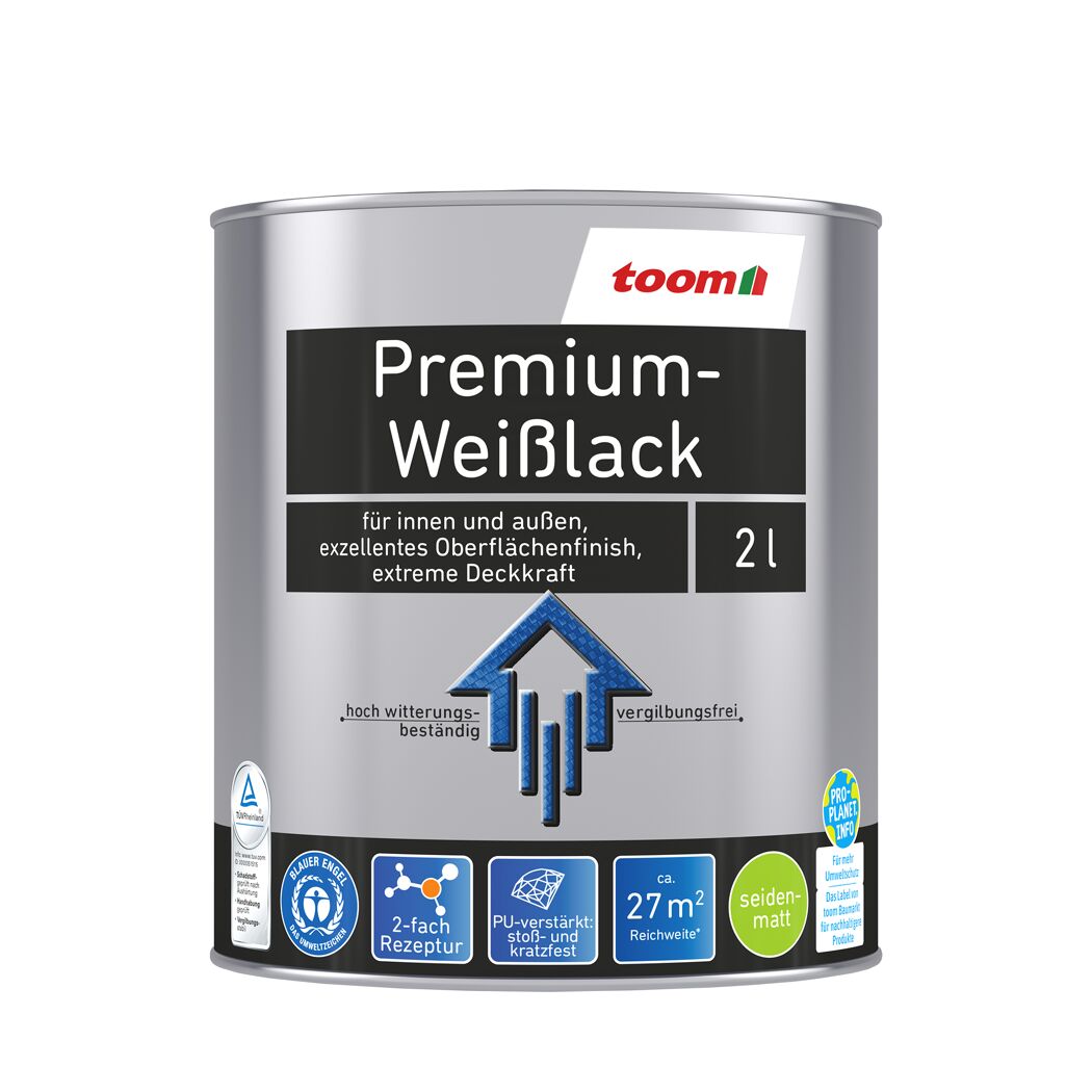 Premium-Weißlack seidenmatt 2 l