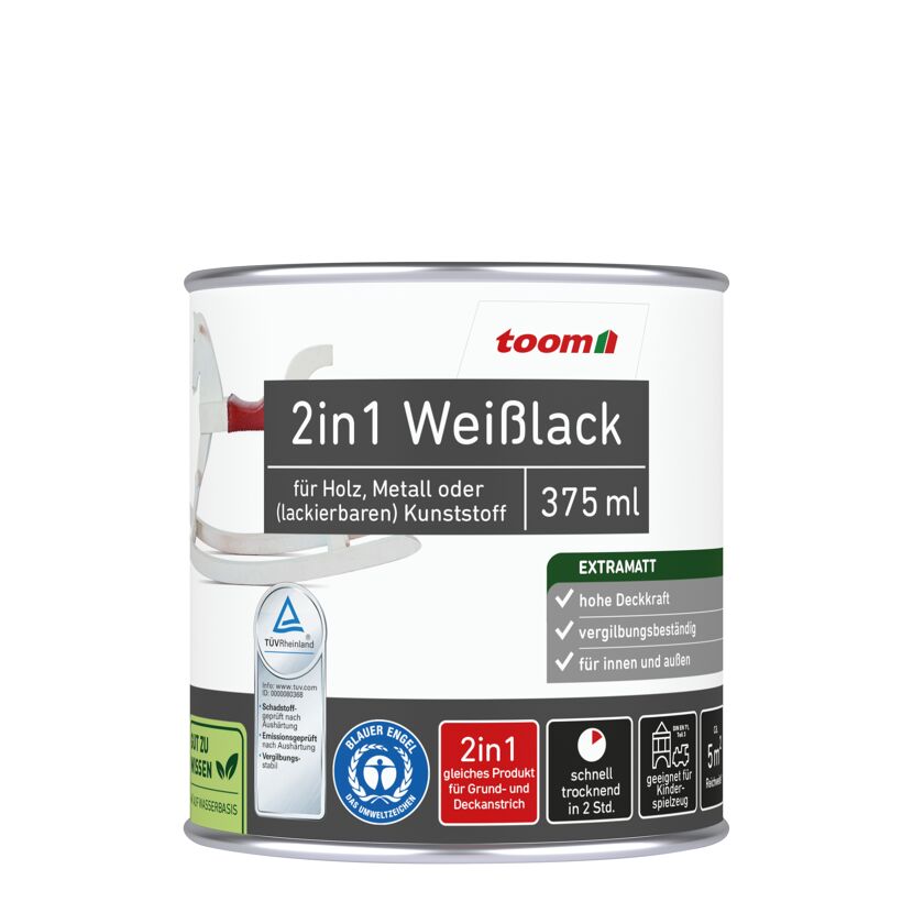 2in1 Weißlack matt 375 ml