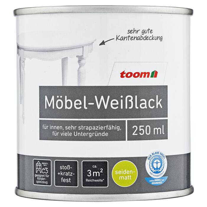 toom MöbelWeißlack seidenmatt reinweiß 250 ml ǀ toom Baumarkt