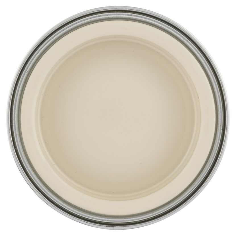 Offener Farbtopf mit weißer Farbe