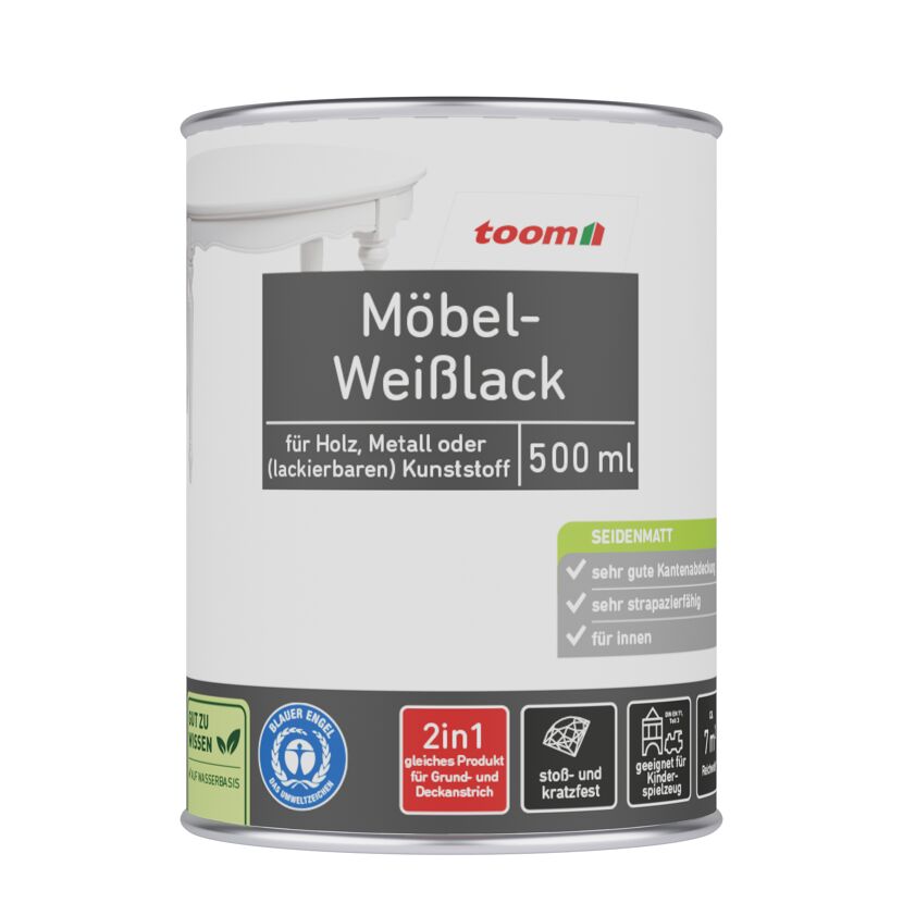Möbel-Weißlack elfenbeinfarben seidenmatt 500 ml