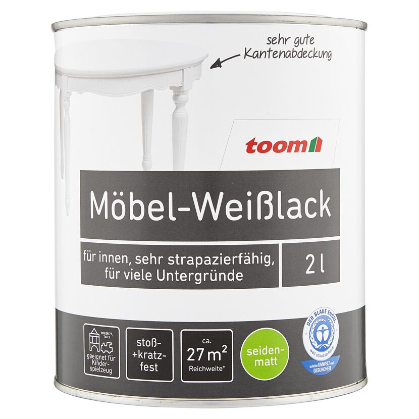 Weißer Möbellack im 2-Liter-Eimer