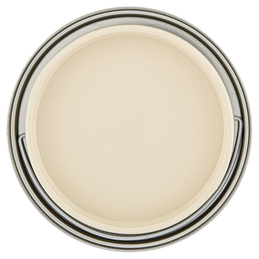 Offener Farbtopf mit weißer Farbe