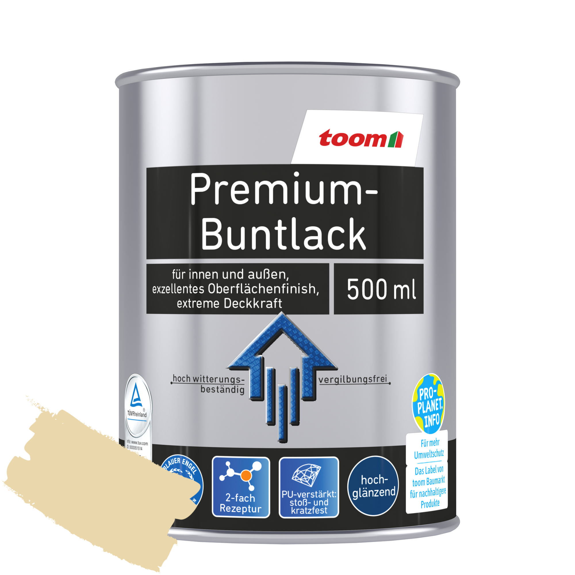 Premium-Buntlack elfenbeinfarben glänzend 500 ml + product picture