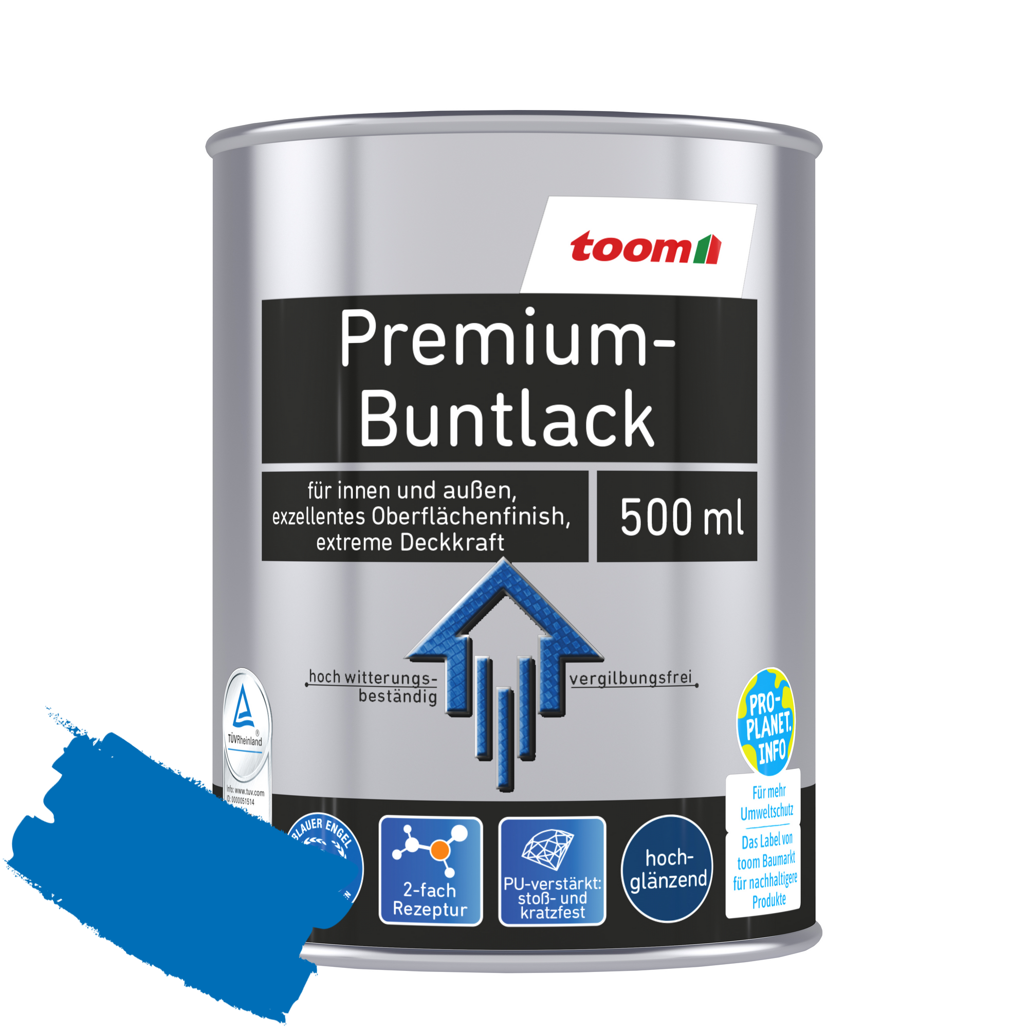 Premium-Buntlack pazifikblau glänzend 500 ml + product picture