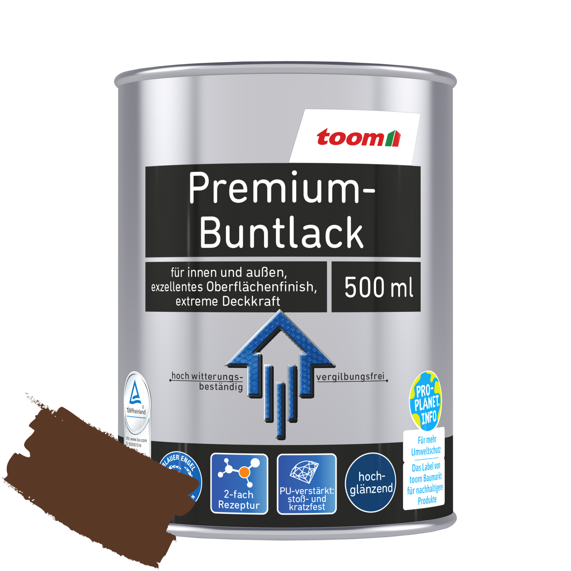 Premium-Buntlack nussbraun glänzend 500 ml + product picture
