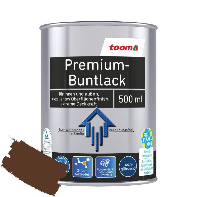 Dose Premium Buntlack Nussbraun glänzend 500 ml