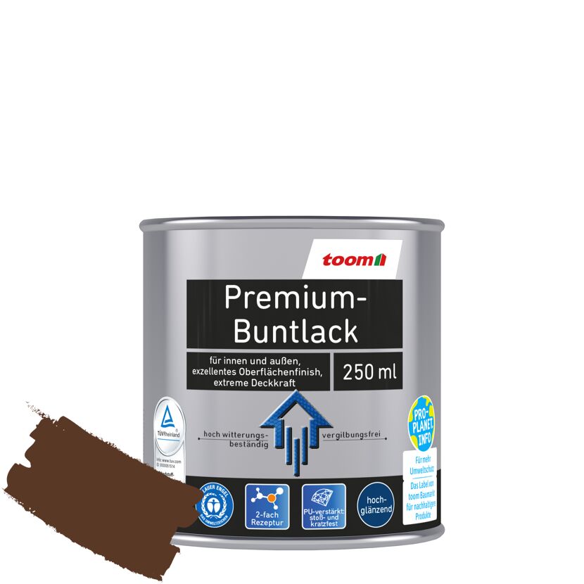 Premium Buntlack Nussbraun glänzend 250 ml Dose