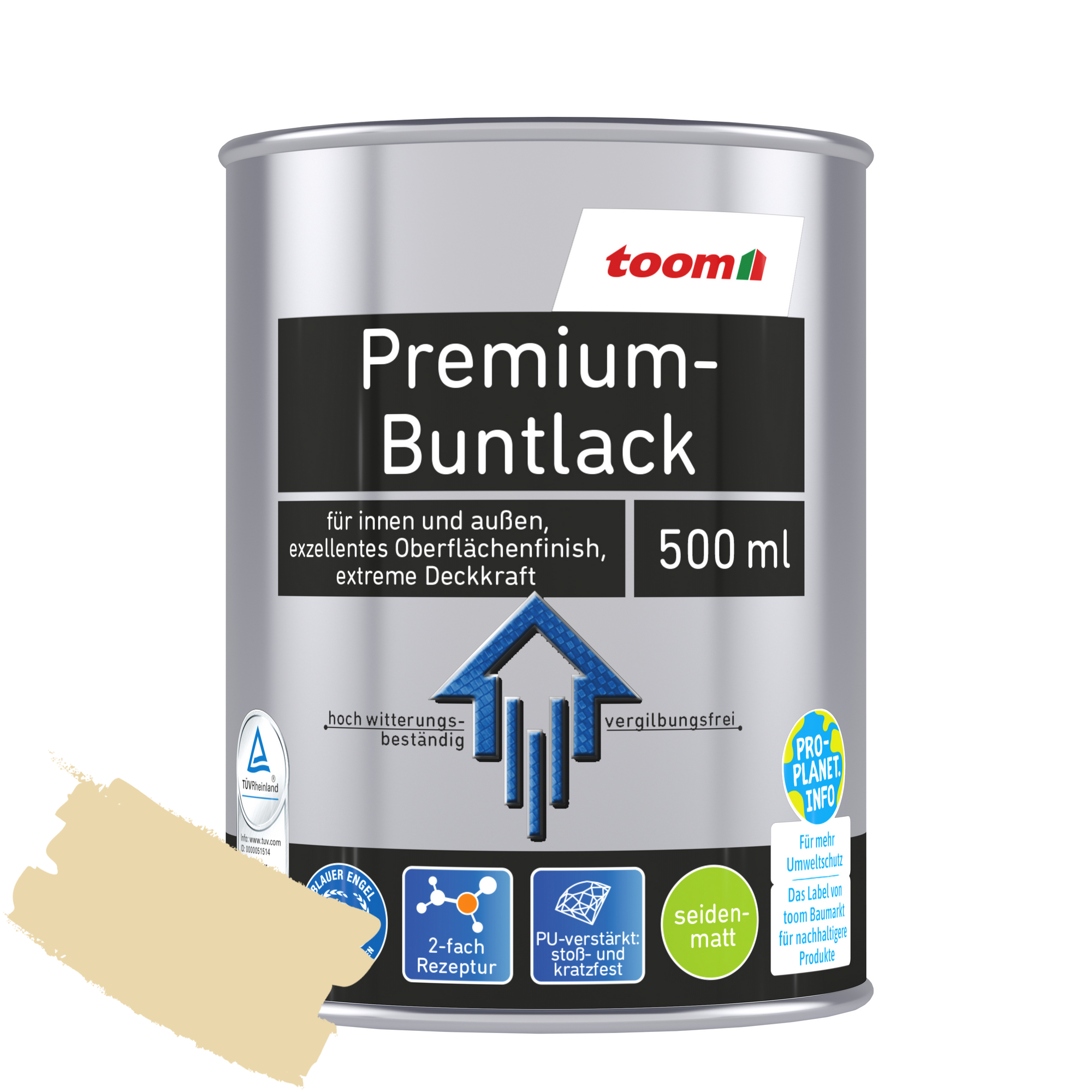 Premium-Buntlack elfenbeinfarben seidenmatt 500 ml + product picture