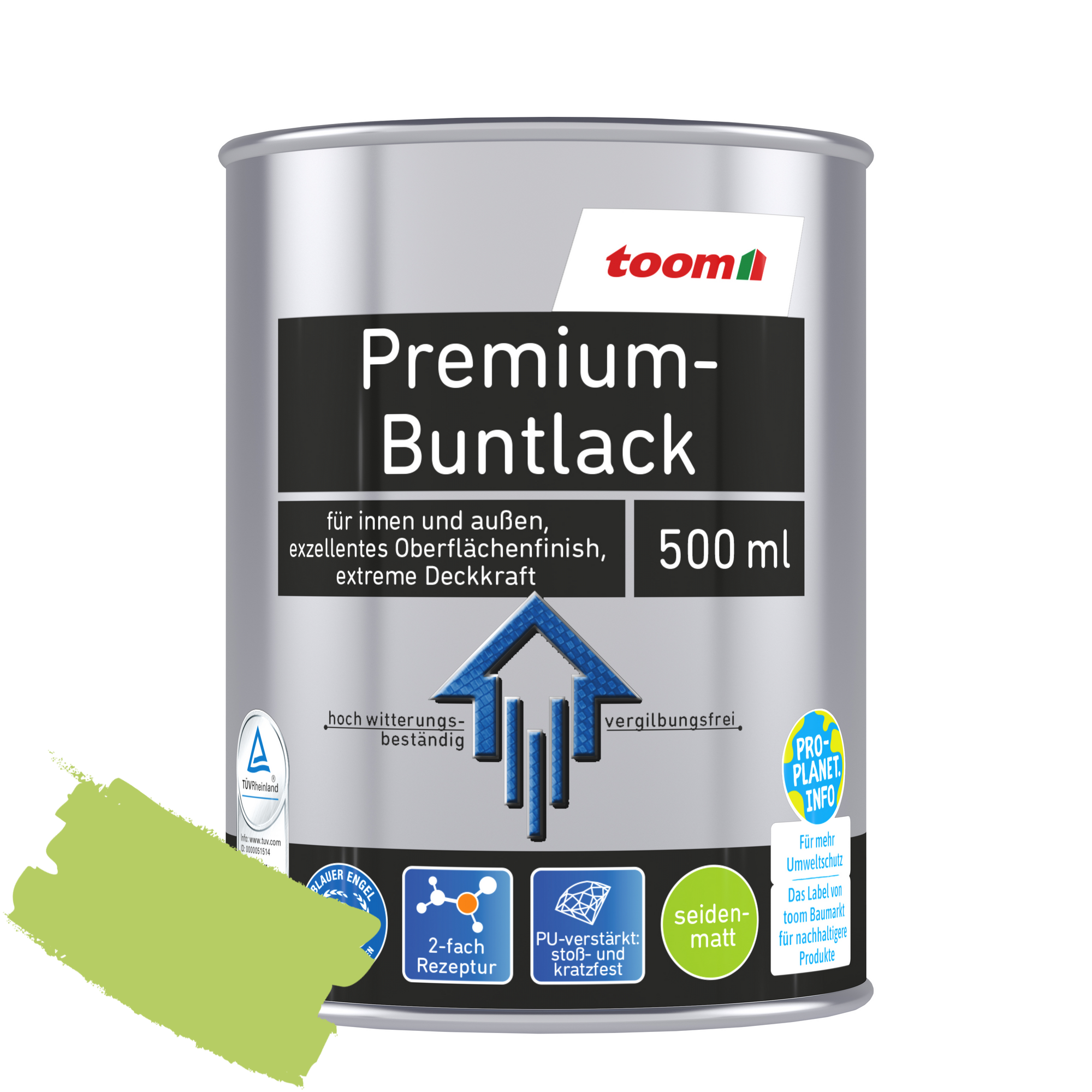 Premium-Buntlack hellgrün seidenmatt 500 ml + product picture
