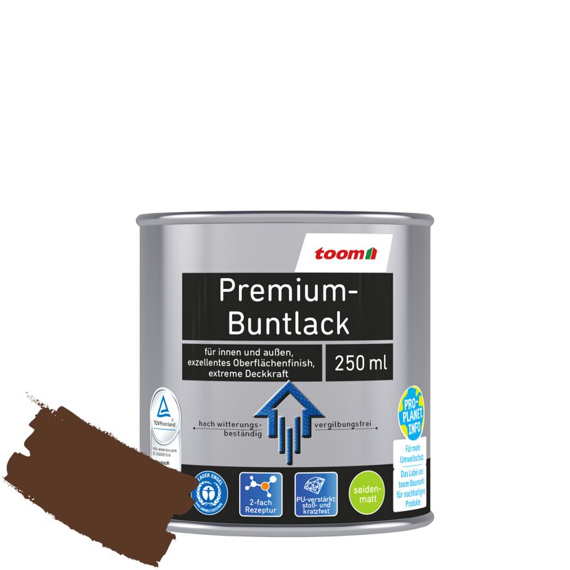 Premium-Buntlack nussbraun seidenmatt 250 ml