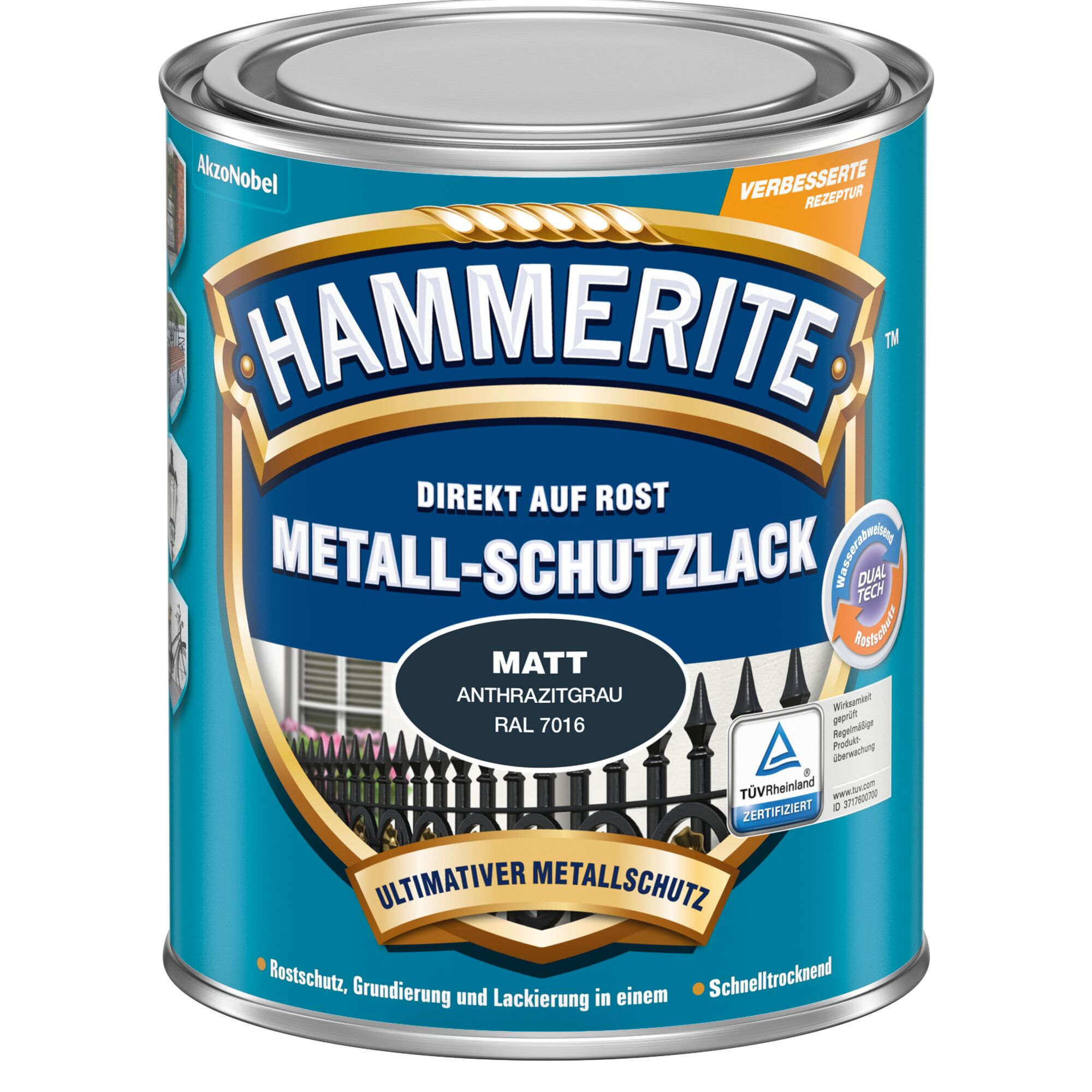 Hammerite Metall-Schutzlack Anthrazitgrau matt