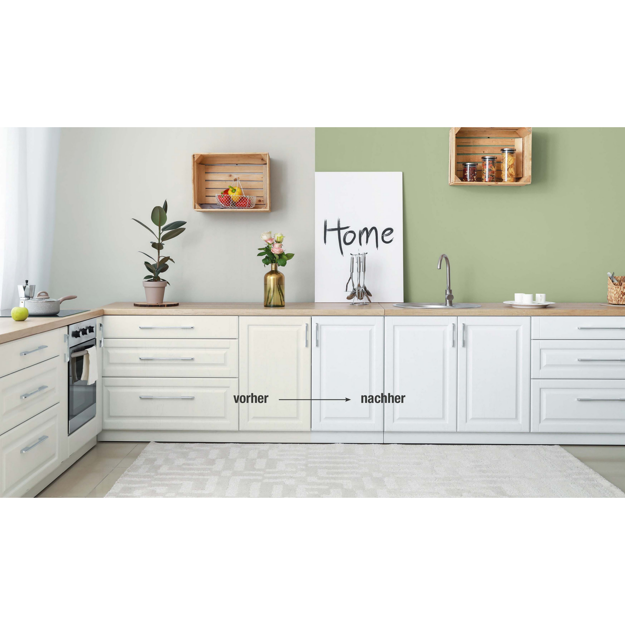 Renovierfarbe für Möbel- und Küchenfronten weiß seidenmatt 1 l + product picture